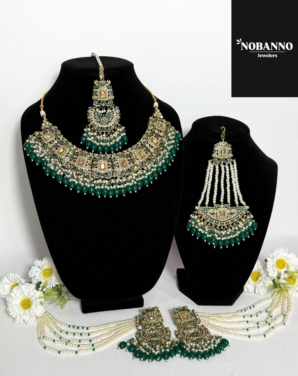 Pristine Handcrafted  pakistanu Polki semi Bridal set/Indian Semi Bridal Jewelry Set/ High Quality Polki 5 Piece Set.