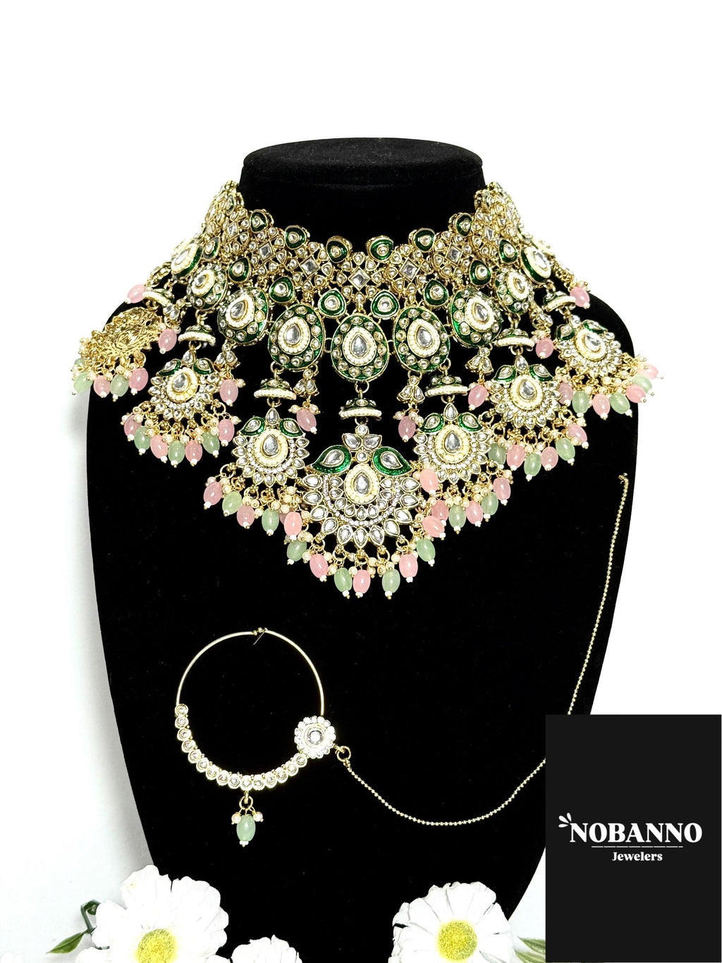 Pristine Handcrafted  Kundan Bridal set/Indian Full Bridal Jewelry Set/ High Quality Kundan 7 Piece Set