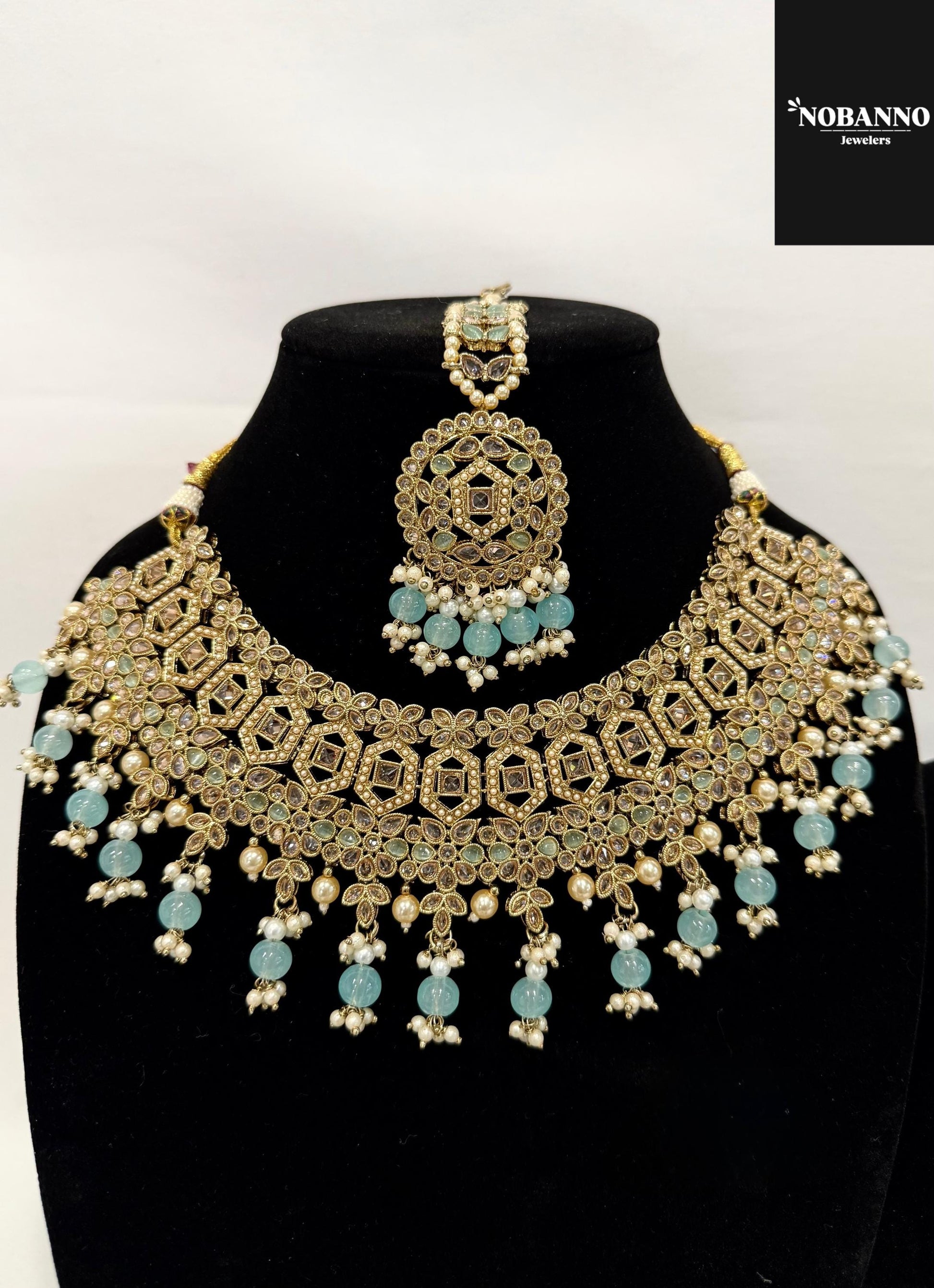 Pristine Handcrafted Kundan Bridal set/Indian Semi Bridal Jewelry Set/ High Quality Kundan Polki 5 Piece Set
