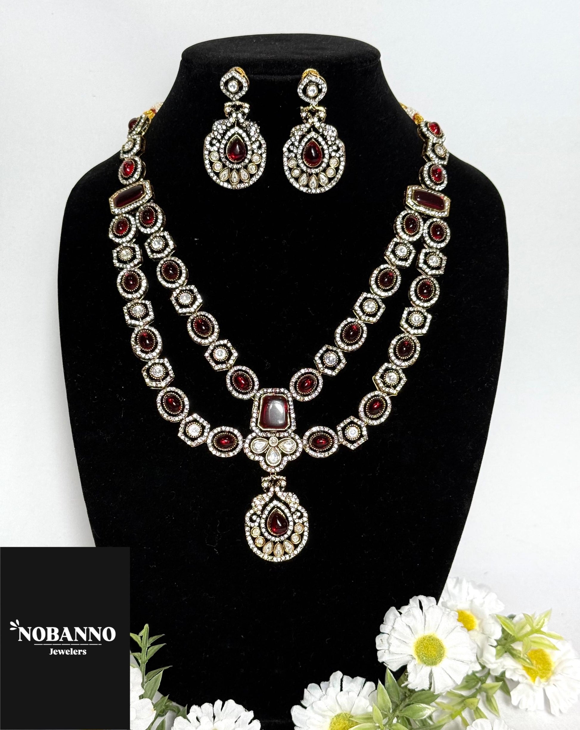 Premium Quality Victorian Polished long necklace Set/Indian Jewellery/ Victorian jewellery.