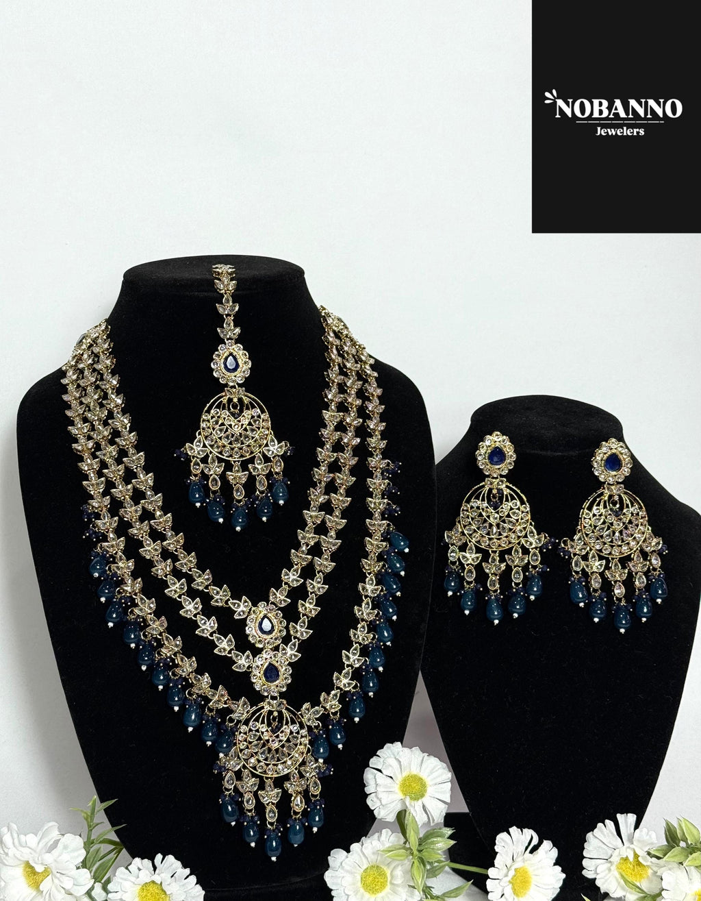 Pristine Handcrafted  Kundan long necklace  set/Indian Jewelry Set/ High Quality Kundan 4 Piece Set