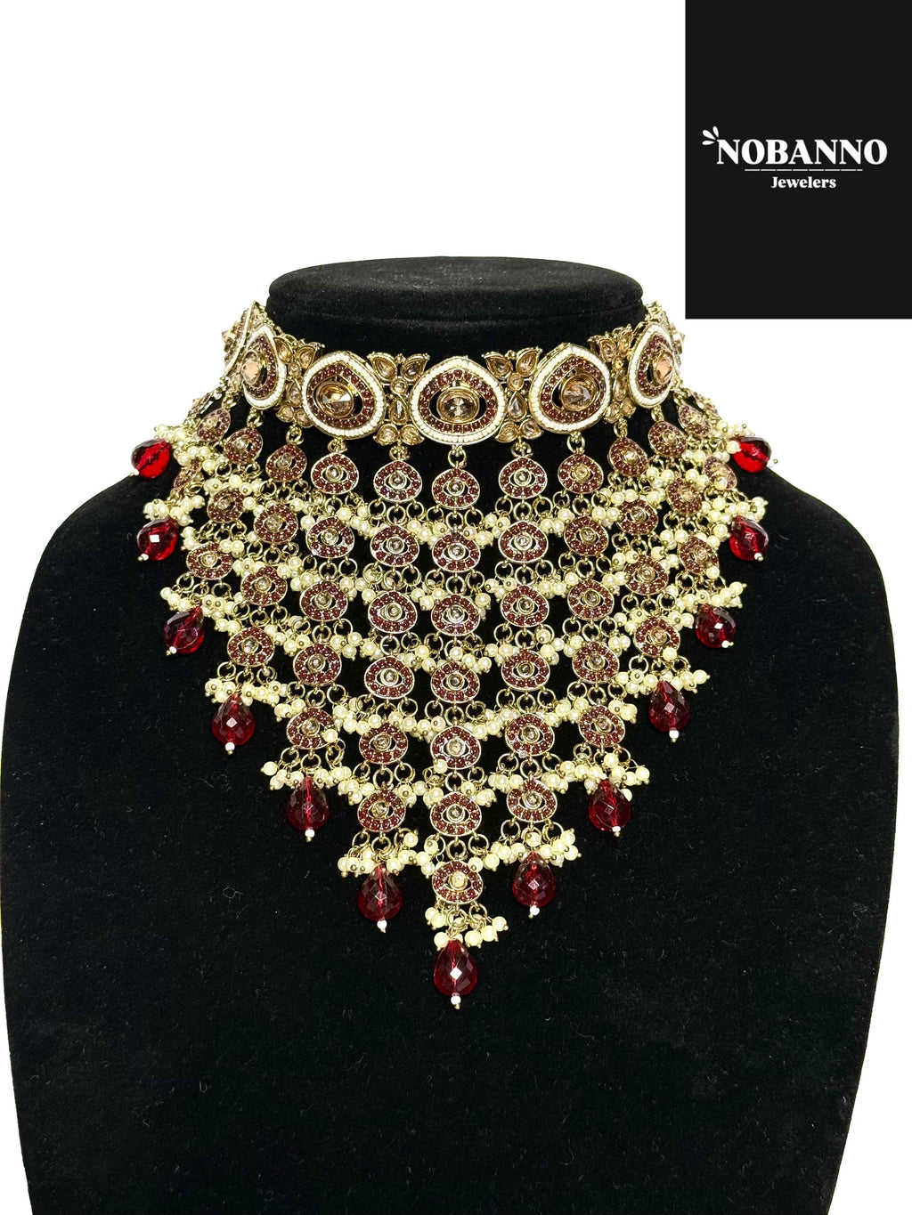 Handcrafted Polki Kundan Jewelry Set: Indian Jewelery with Necklace, Earrings and Maang Tikka