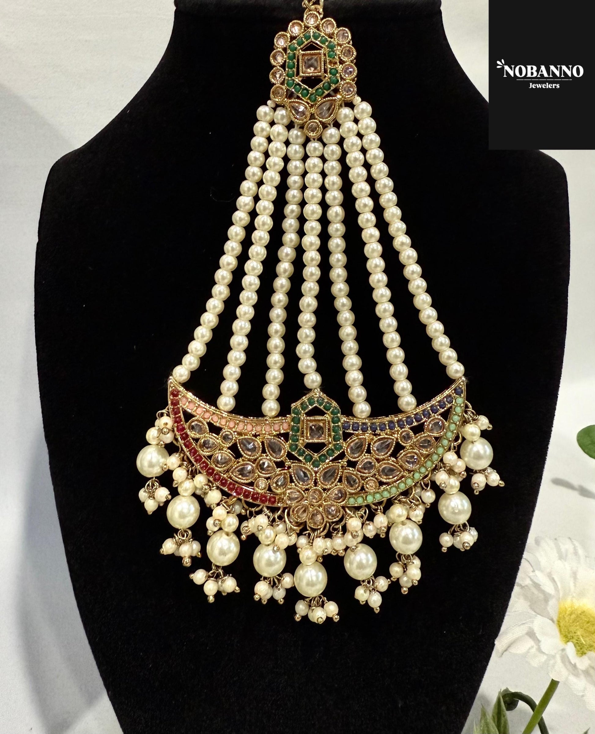 Pristine Handcrafted Kundan Bridal set/Indian Semi Bridal Jewelry Set/ High Quality Kundan Polki 5 Piece Set