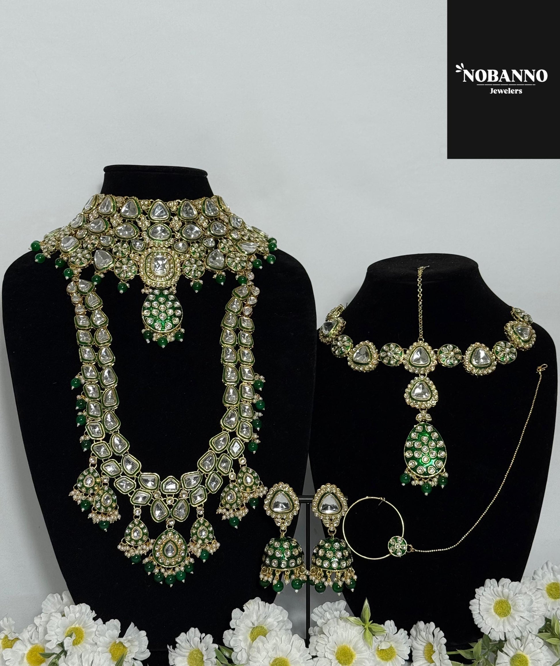 Pristine Handcrafted  Kundan Bridal set/Indian Full Bridal Jewelry Set/ High Quality Kundan 6 Piece Set