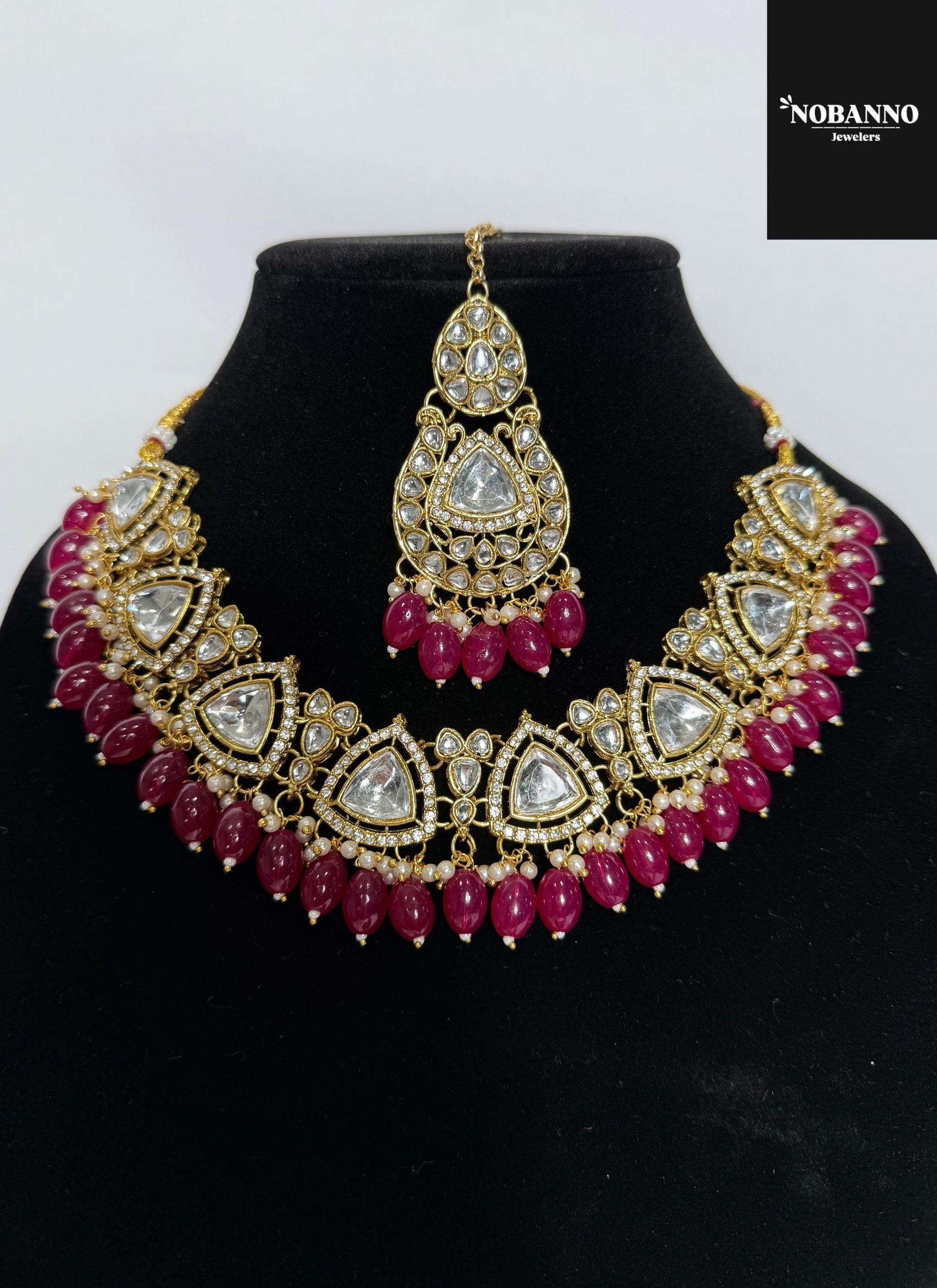 Pristine Handcrafted  Kundan Necklace set/Indian  Jewelry Set/ High Quality Kundan 4 Piece Set