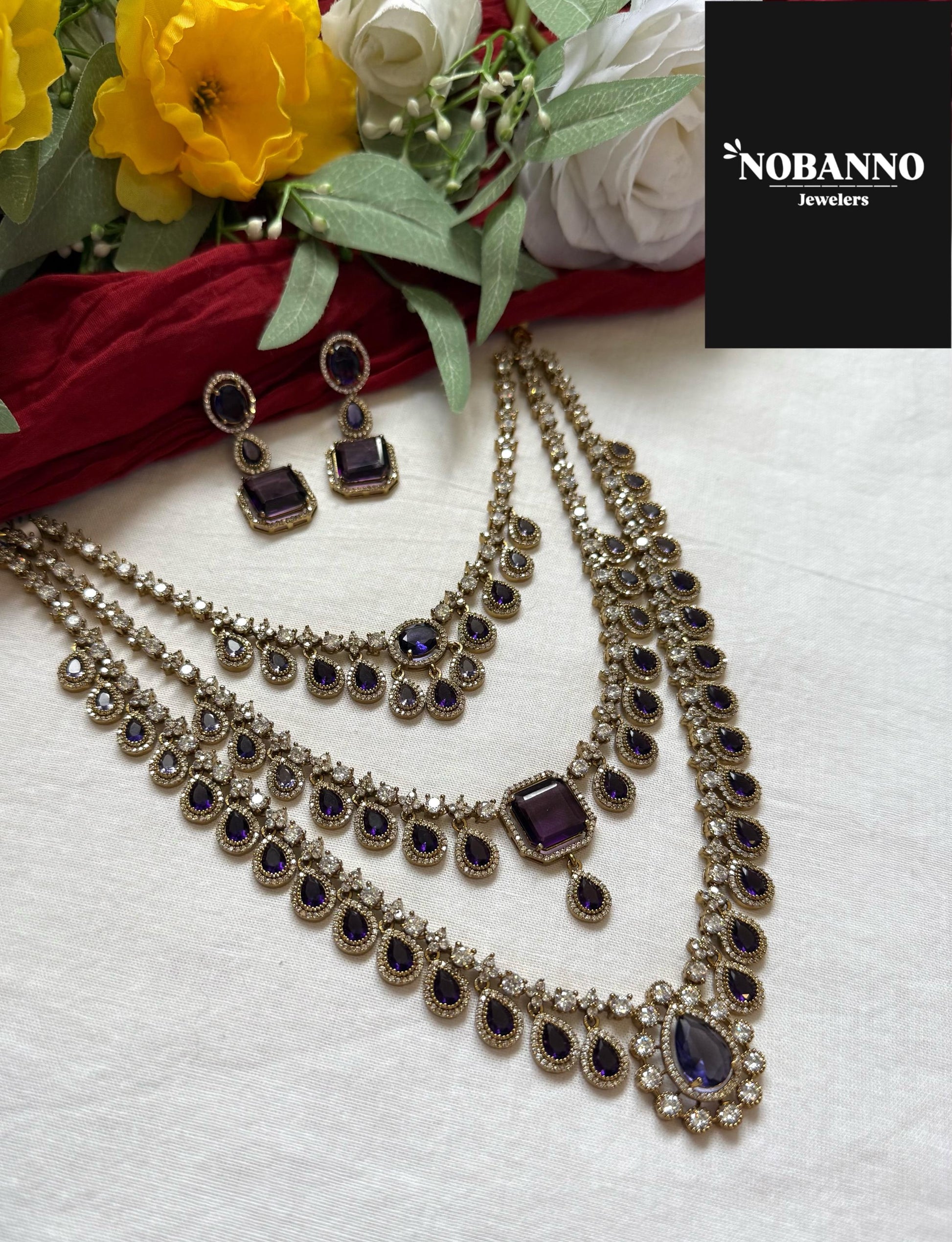 Premium Quality Moissanite Polki Victorian Polished Jewelry Set/Indian Jewellery/ kundan jewellery/High quality necklace set.