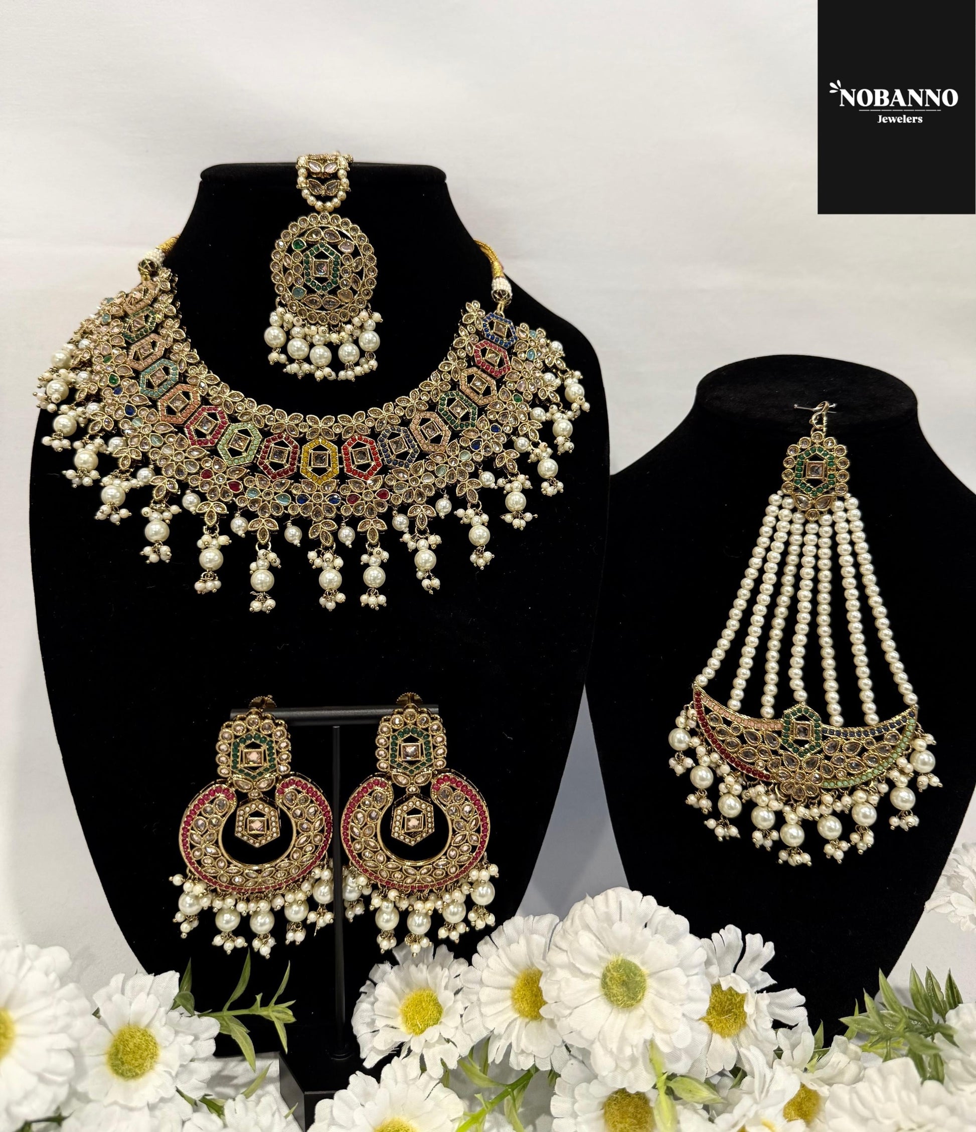 Pristine Handcrafted Kundan Bridal set/Indian Semi Bridal Jewelry Set/ High Quality Kundan Polki 5 Piece Set