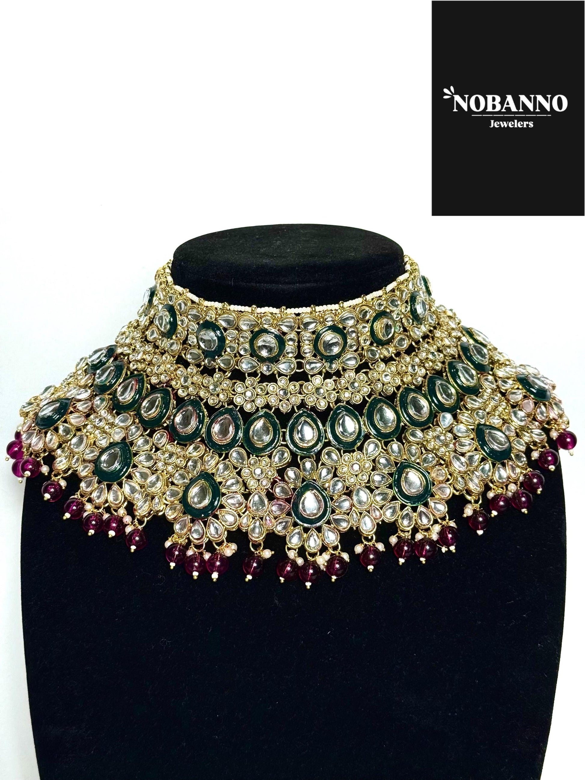 Handcrafted Kundan Necklace Set.Indian /pakistani/Bangladeshi Jewelry.