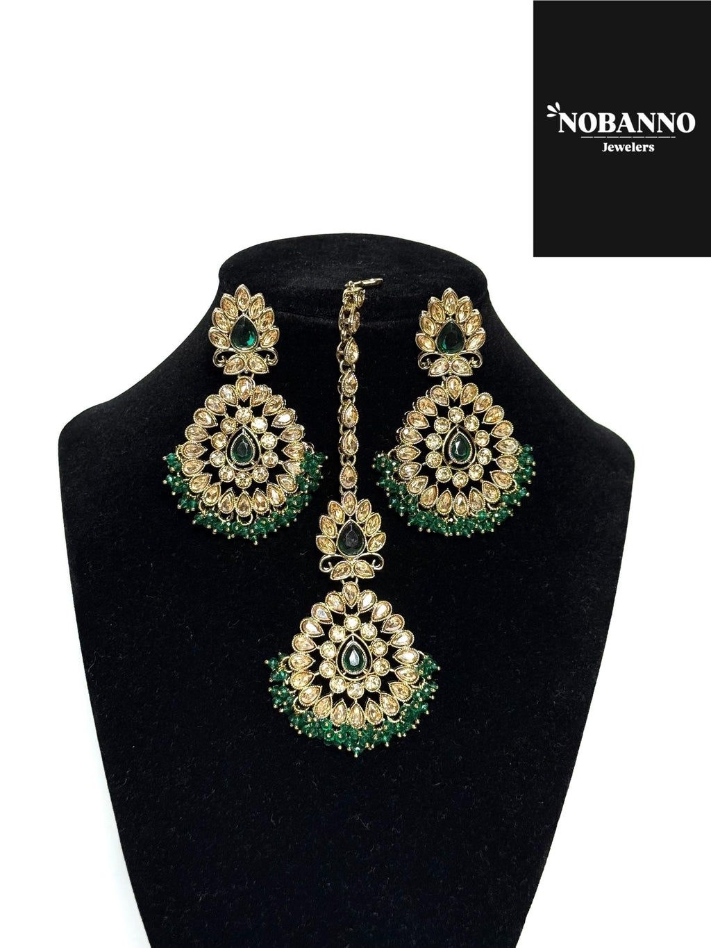 Pristine Handcrafted  Kundan Semi Bridal set/Indian Semi Bridal Jewelry Set/ High Quality Kundan 5 Piece Set