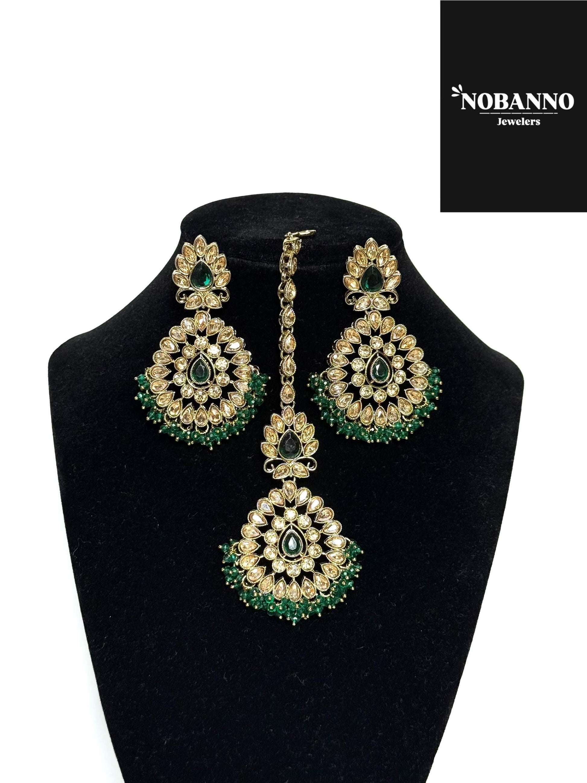 Pristine Handcrafted  Kundan Semi Bridal set/Indian Semi Bridal Jewelry Set/ High Quality Kundan 5 Piece Set