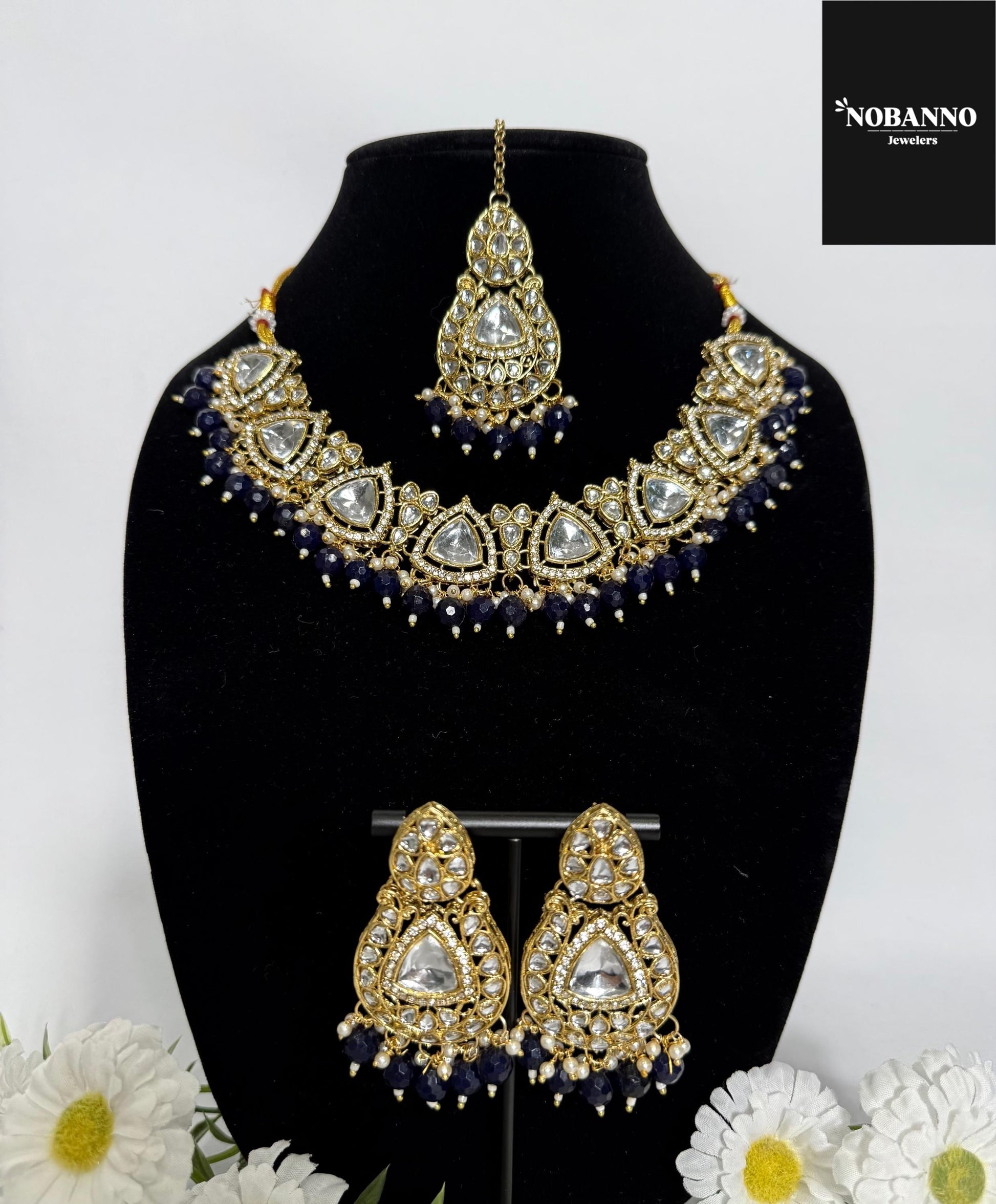 Pristine Handcrafted  Kundan Necklace set/Indian  Jewelry Set/ High Quality Kundan 4 Piece Set