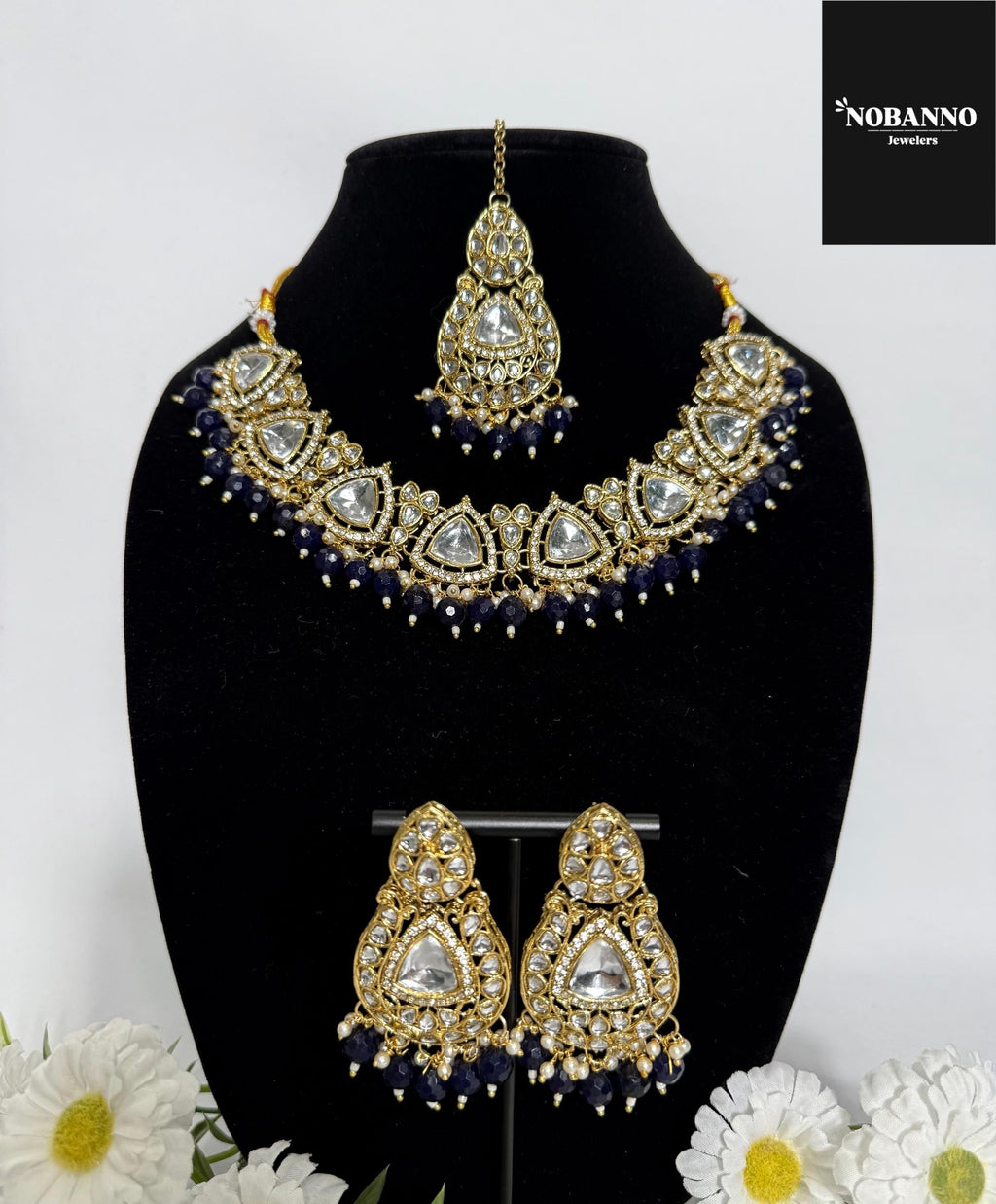 Pristine Handcrafted  Kundan Necklace set/Indian  Jewelry Set/ High Quality Kundan 4 Piece Set