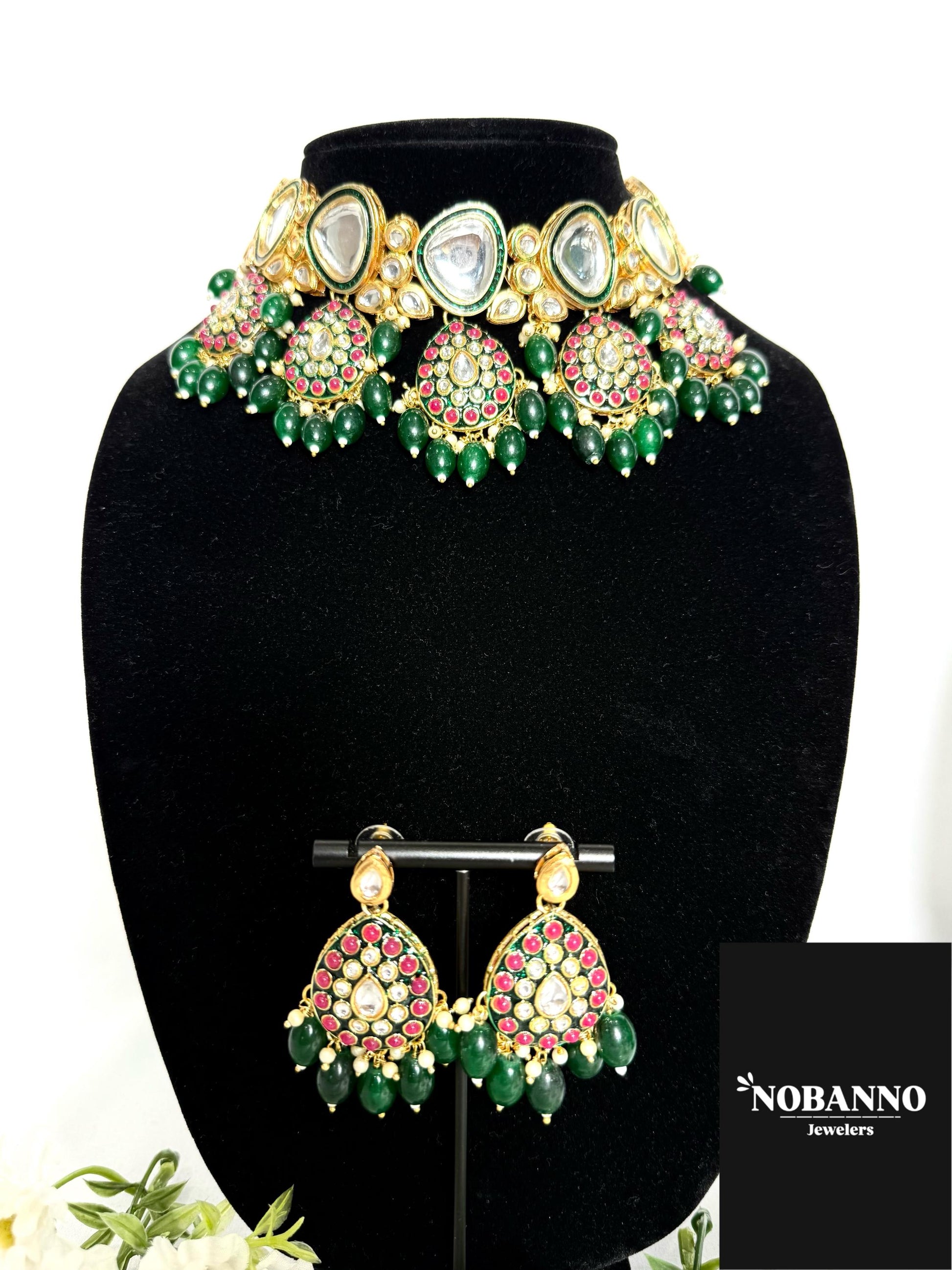 Pristine Handcrafted Kundan Semi Bridal set/Indian Semi Bridal Jewelry Set/ High Quality Kundan 7 Piece Set