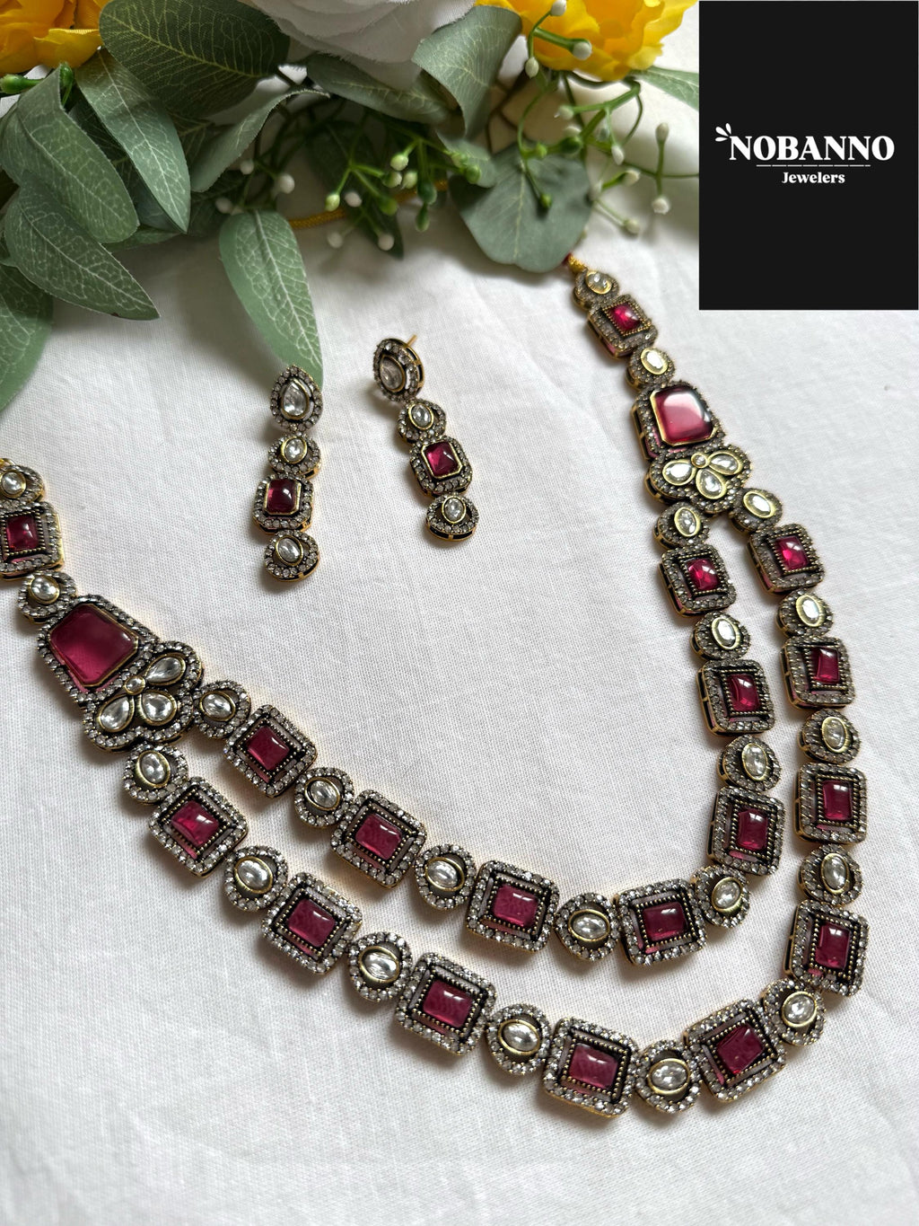 Premium Quality Victorian Polished long necklace Set/Indian Jewellery/ Victorian jewellery.