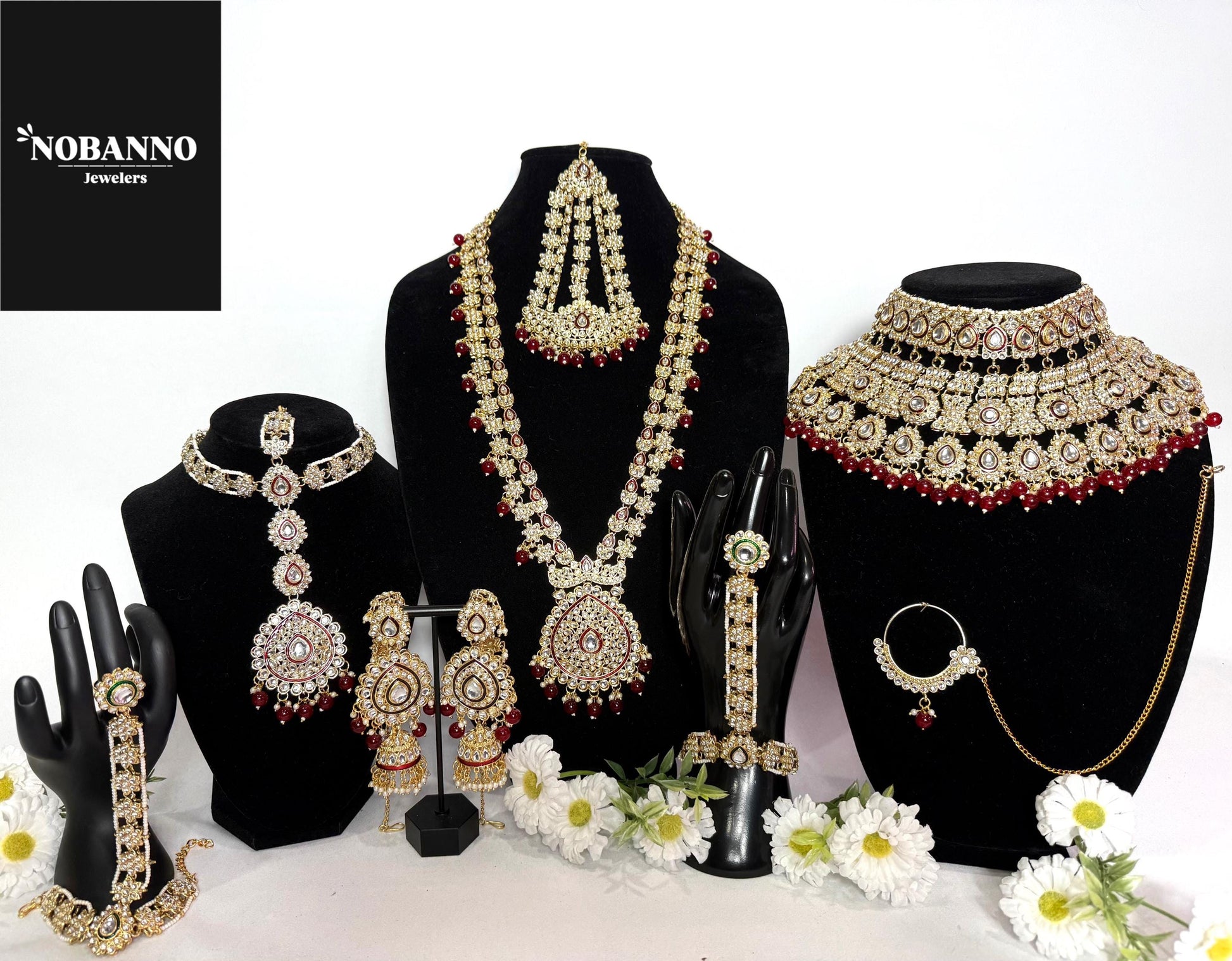 Pristine Handcrafted  Kundan Bridal set/Indian Full Bridal Jewelry Set/ High Quality Kundan 9 Piece Set