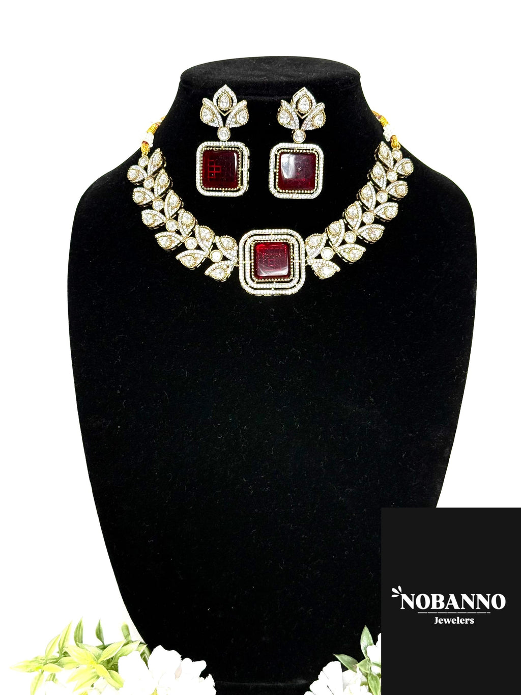 Premium Quality Moissanite Kundan Victorian Polished Jewelry Set/Indian Jewellery/ kundan jewellery/High quality stone choker set.