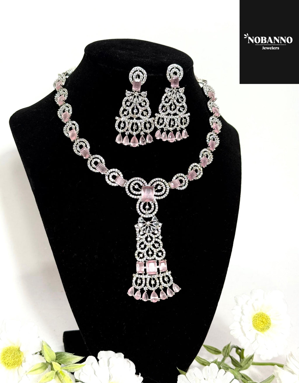 Pristine Handcrafted American diamond set/ necklace set /AD jewelry/Indian Jewelry Set