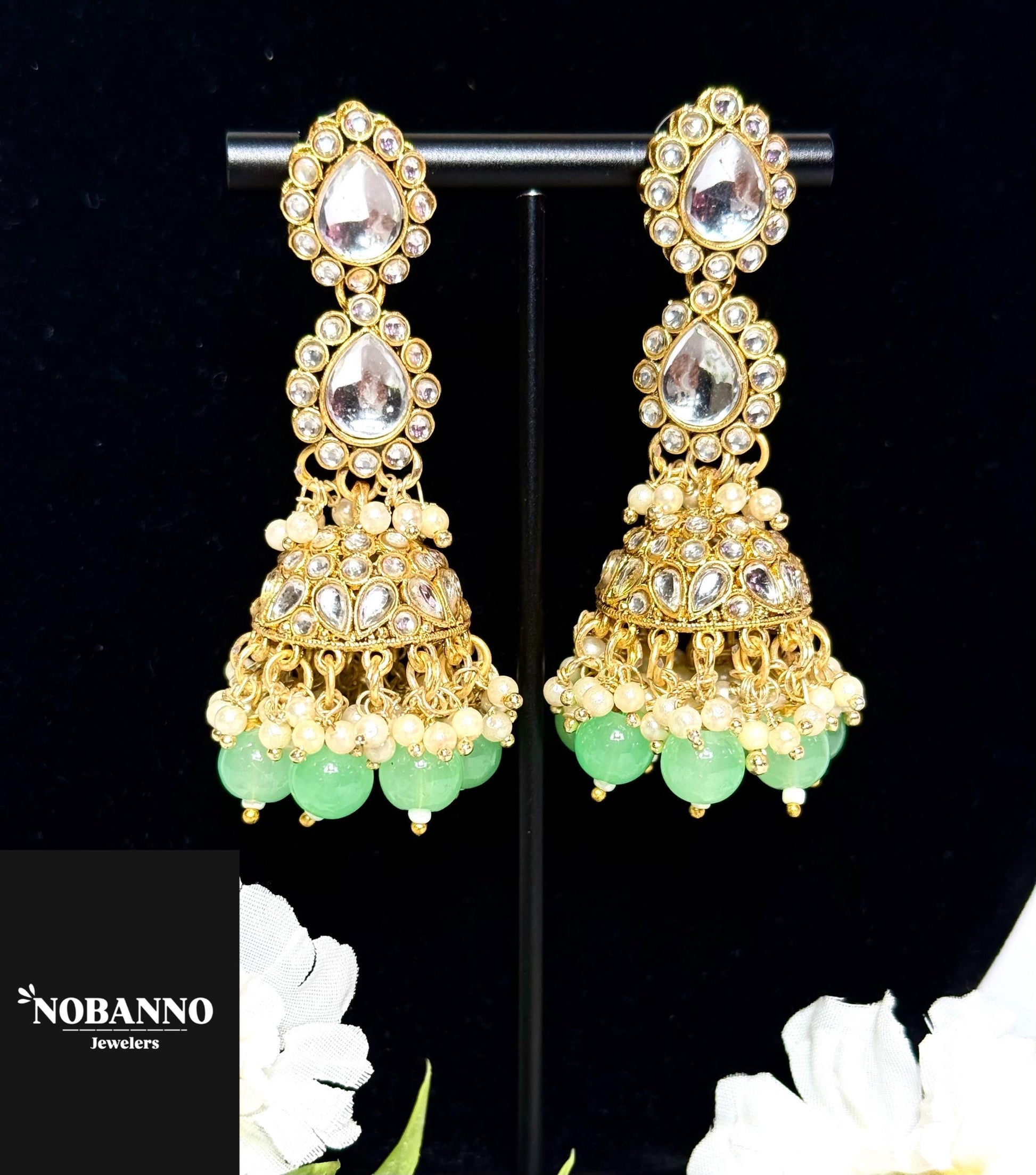 Handcrafted Kundan Necklace Set.Indian /pakistani/Bangladeshi Jewelry.