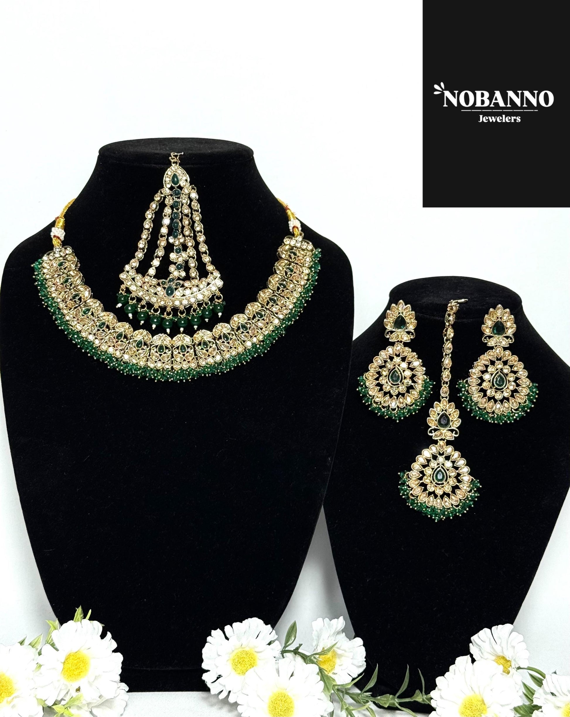 Pristine Handcrafted  Kundan Semi Bridal set/Indian Semi Bridal Jewelry Set/ High Quality Kundan 5 Piece Set