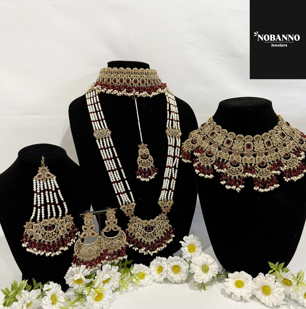 Pristine Handcrafted polki Kundan Bridal set/Indian Full Bridal Jewelry Set/ High Quality Kundan Polki 7 Piece Set