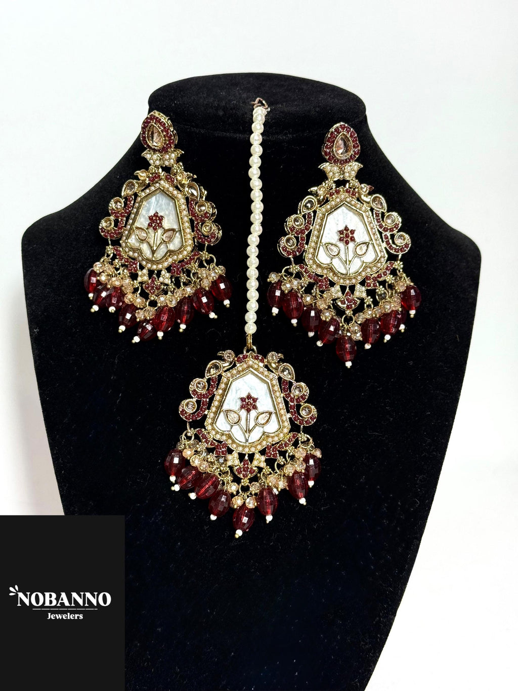 Pristine Handcrafted  Polki Kundan Necklace  set/Indian Jewelry Set/ High Quality Kundan Polki 4 Piece Set.