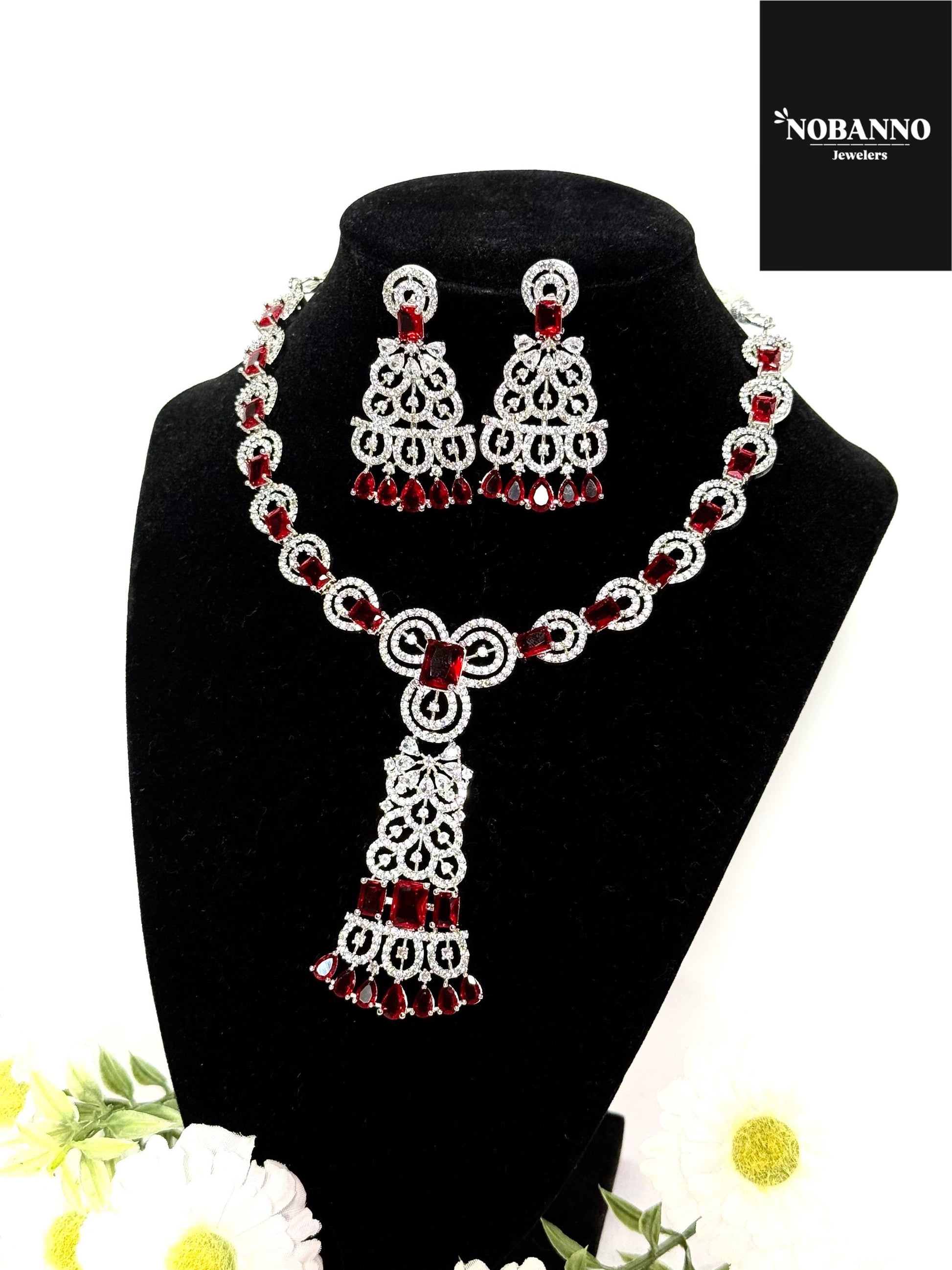 Pristine Handcrafted American diamond set/ necklace set /AD jewelry/Indian Jewelry Set