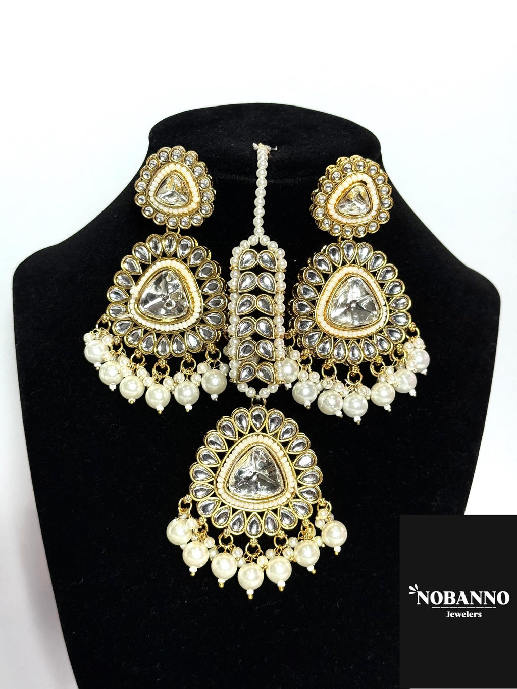 Handcrafted Kundan Choker set/Indian  Jewelry Set/ High Quality Kundan 4 Piece Set.