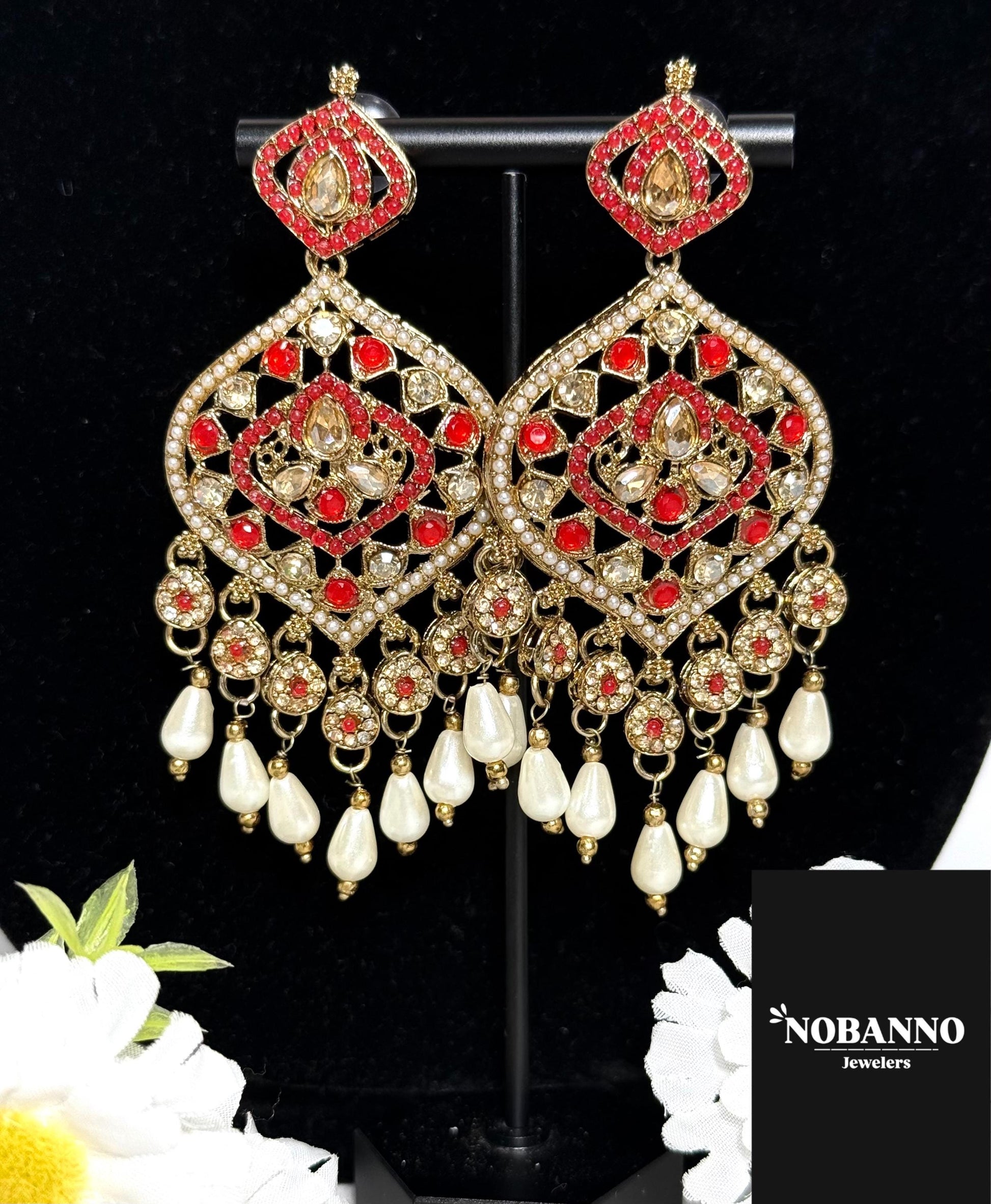 Pristine Handcrafted Polki Kundan Necklace set/Indian Jewelry Set/ High Quality Kundan 4 Piece Set.