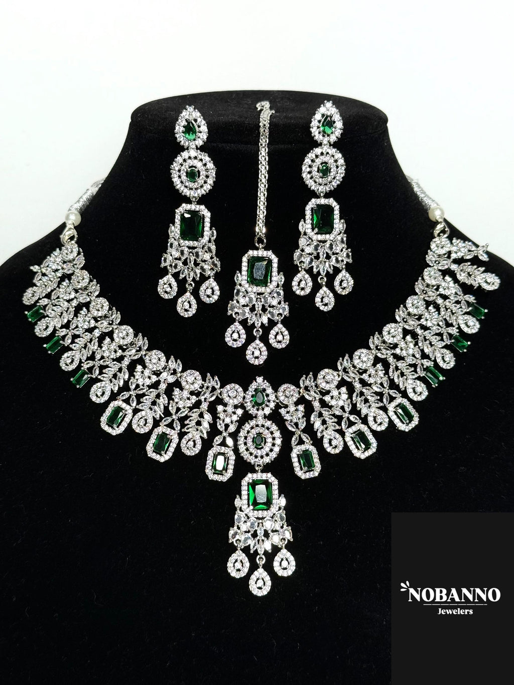 Pristine Handcrafted American diamond set/white AD necklace set /AD jewelry/Indian Jewelry Set