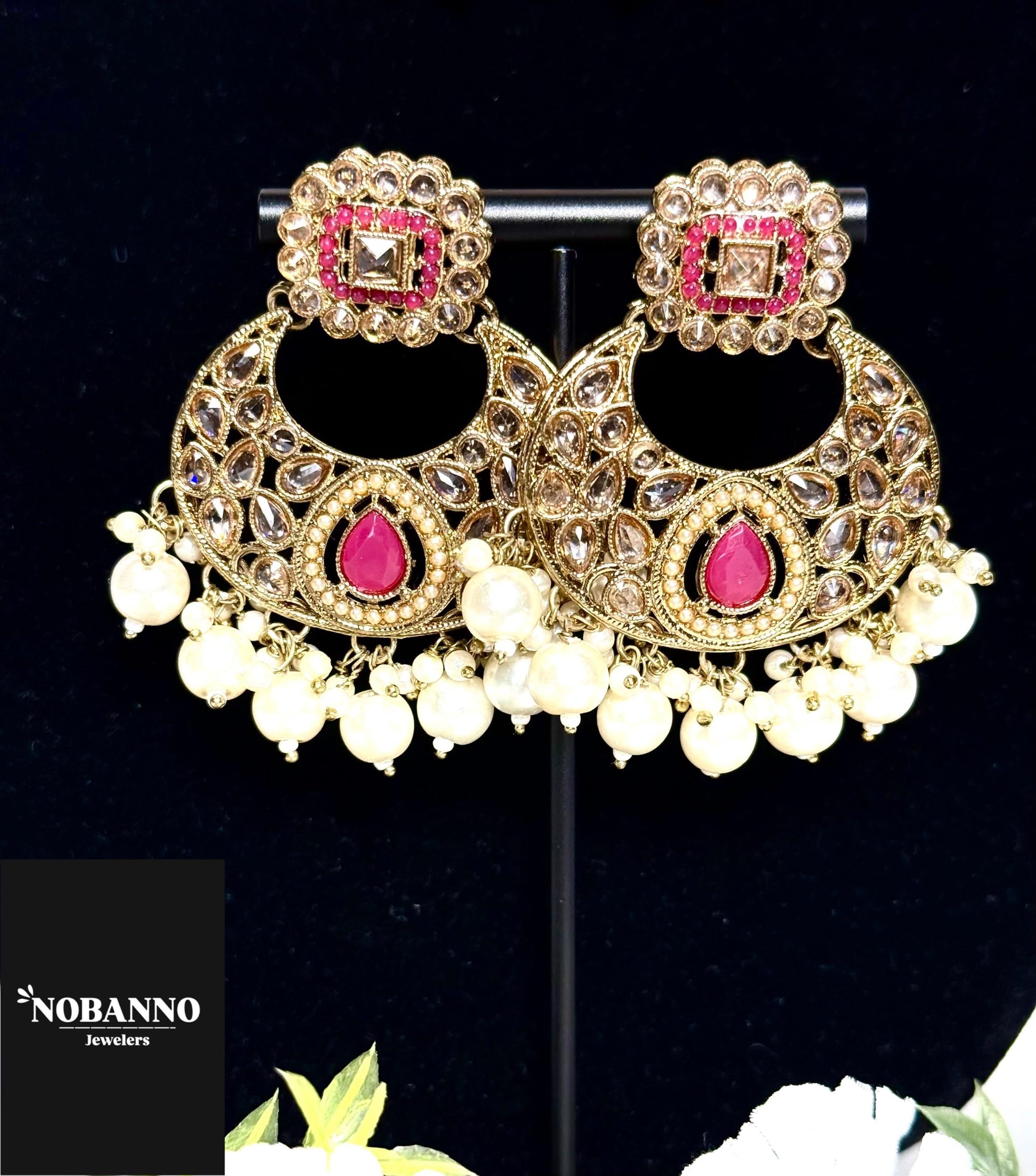 Pristine Handcrafted Polki Kundan Necklace set/Indian Jewelry Set/ High Quality Kundan 4 Piece Set.