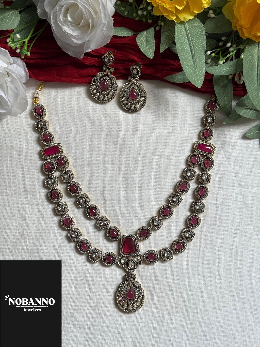 Premium Quality Victorian Polished long necklace Set/Indian Jewellery/ Victorian jewellery.