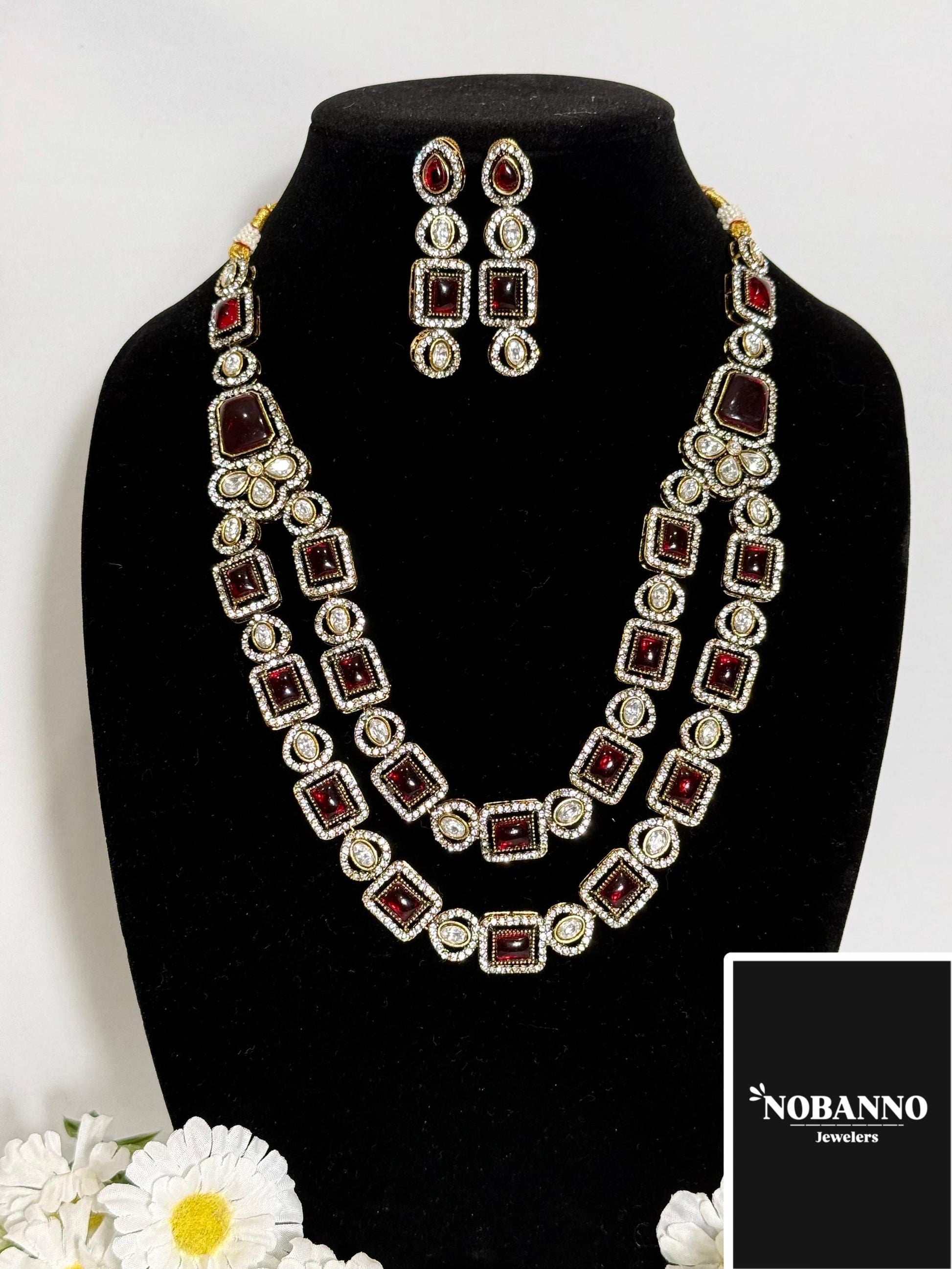 Premium Quality Victorian Polished long necklace Set/Indian Jewellery/ Victorian jewellery.