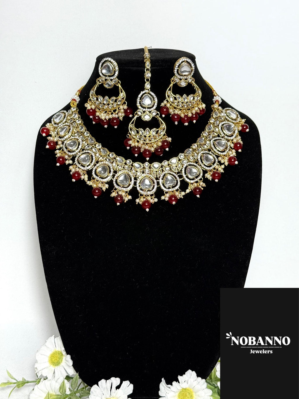 Pristine Handcrafted  Kundan Necklace set/Indian  Jewelry Set/ High Quality Kundan 4 Piece Set