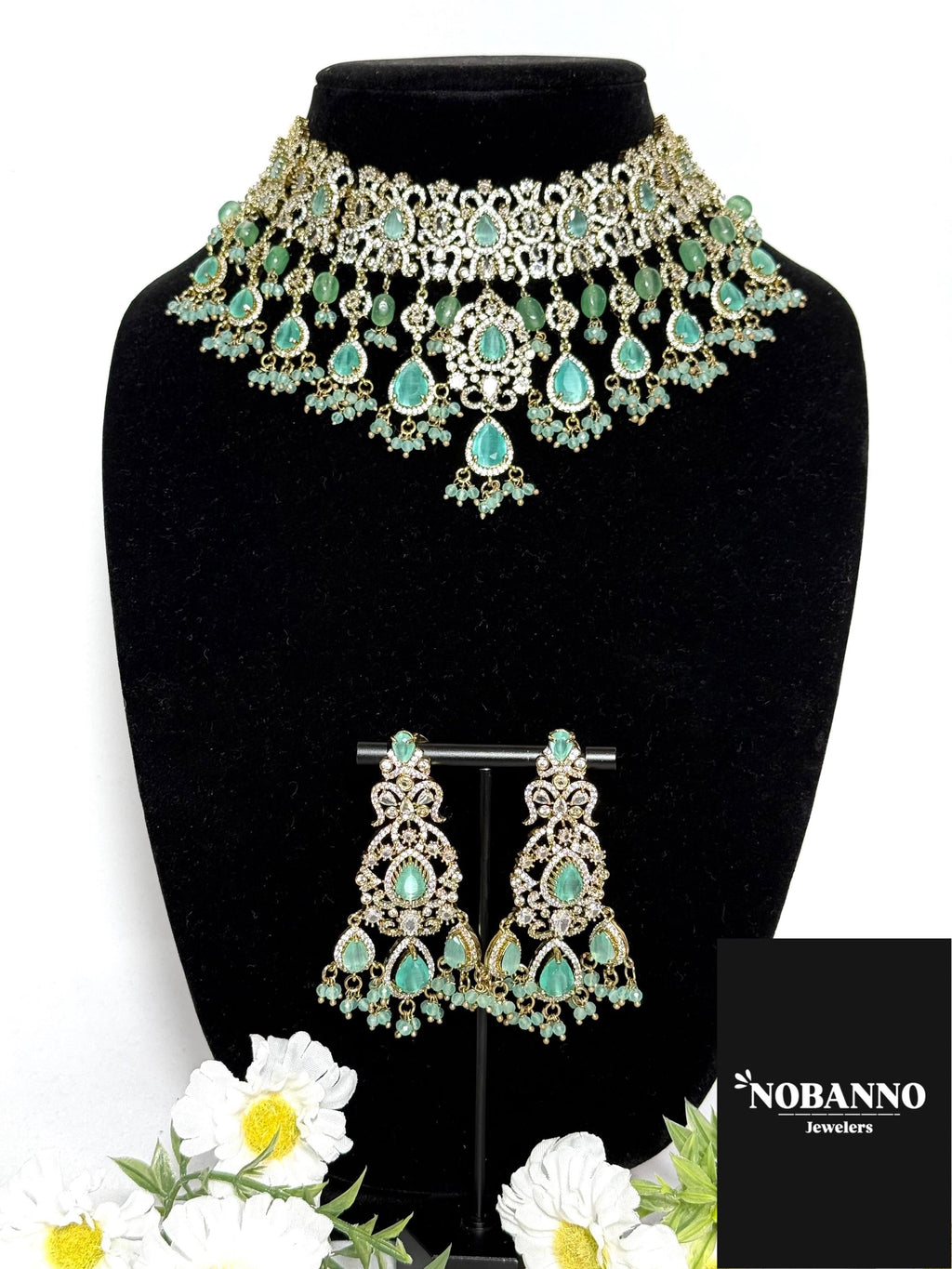 Premium Quality Moissanite Polki Victorian Polished Jewelry Set/Indian Jewellery/ kundan jewellery/High quality necklace set.