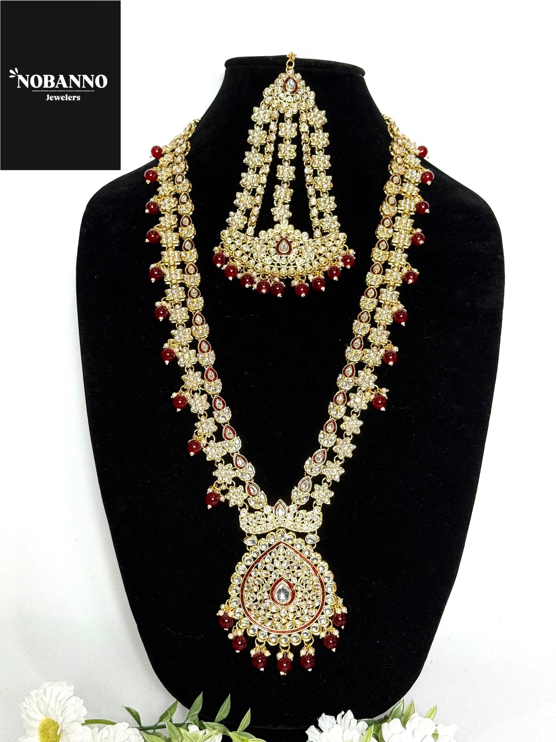 Pristine Handcrafted  Kundan Bridal set/Indian Full Bridal Jewelry Set/ High Quality Kundan 9 Piece Set