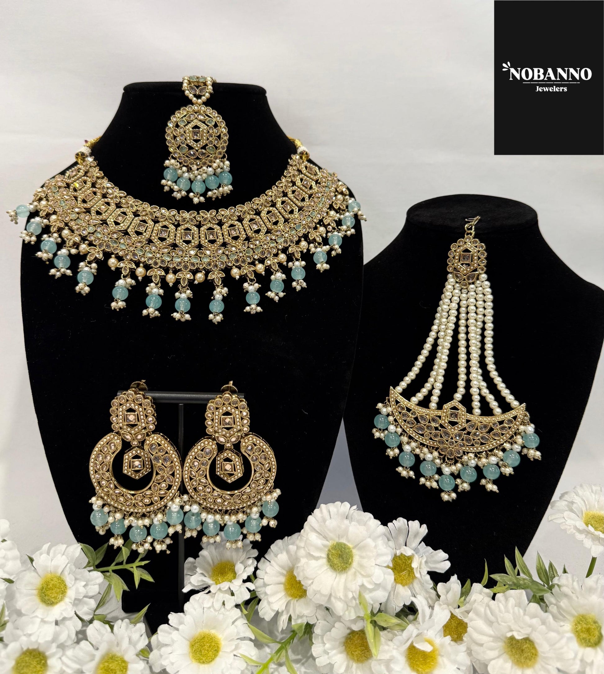 Pristine Handcrafted Kundan Bridal set/Indian Semi Bridal Jewelry Set/ High Quality Kundan Polki 5 Piece Set