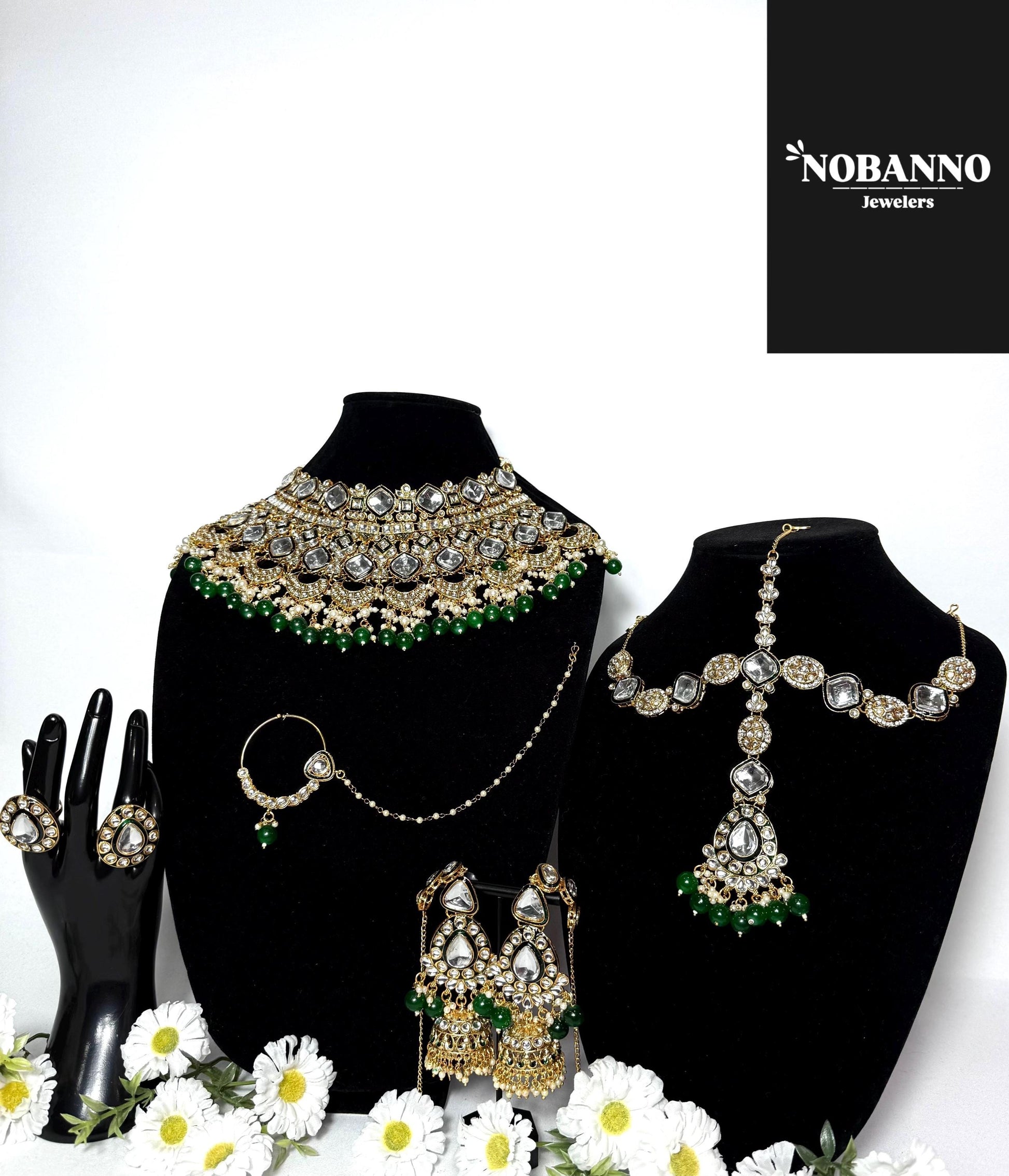 Pristine Handcrafted  Kundan Bridal set/Indian Full Bridal Jewelry Set/ High Quality Kundan 7 Piece Set
