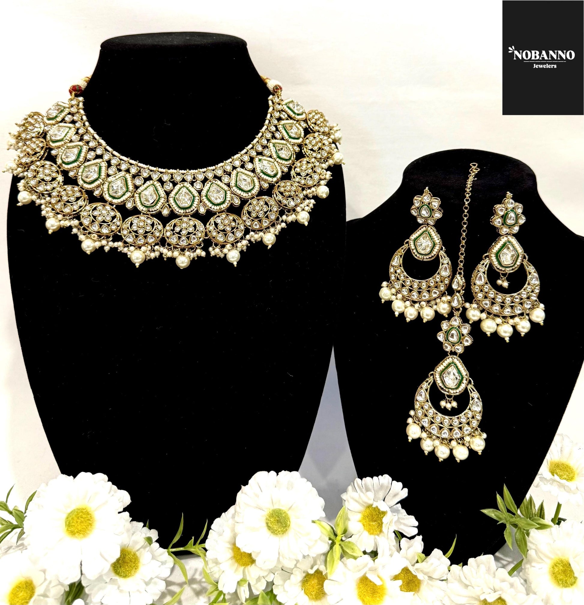 Pristine Handcrafted  Kundan Necklace set/Indian  Jewelry Set/ High Quality Kundan 4 Piece Set
