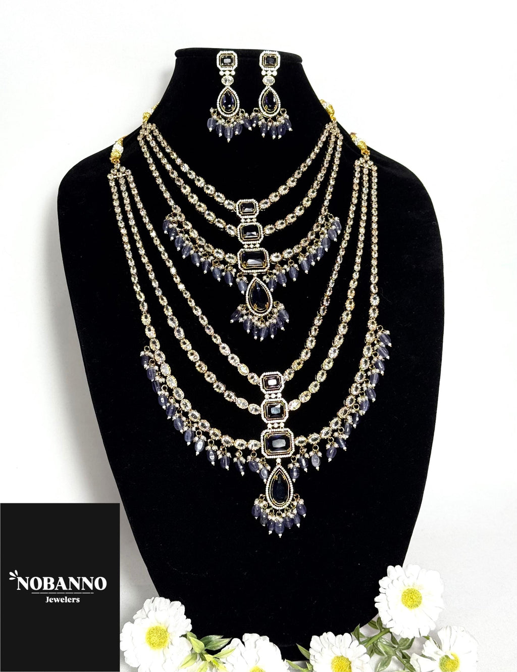 Pristine Handcrafted  Victorian semi Bridal set/Indian Bridal Jewelry Set/ High Quality stone / Victorian 4 Piece Set