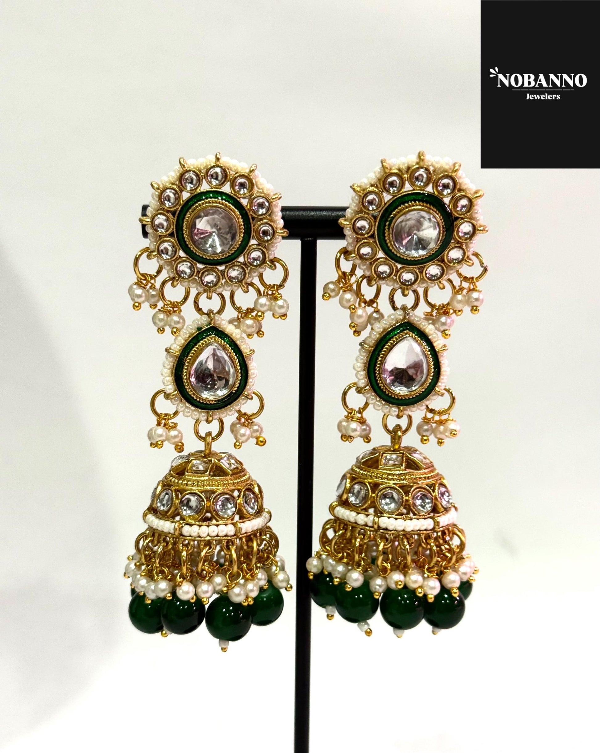 Pristine Handcrafted  Kundan Necklace set/Indian  Jewelry Set/ High Quality Kundan 4 Piece Set