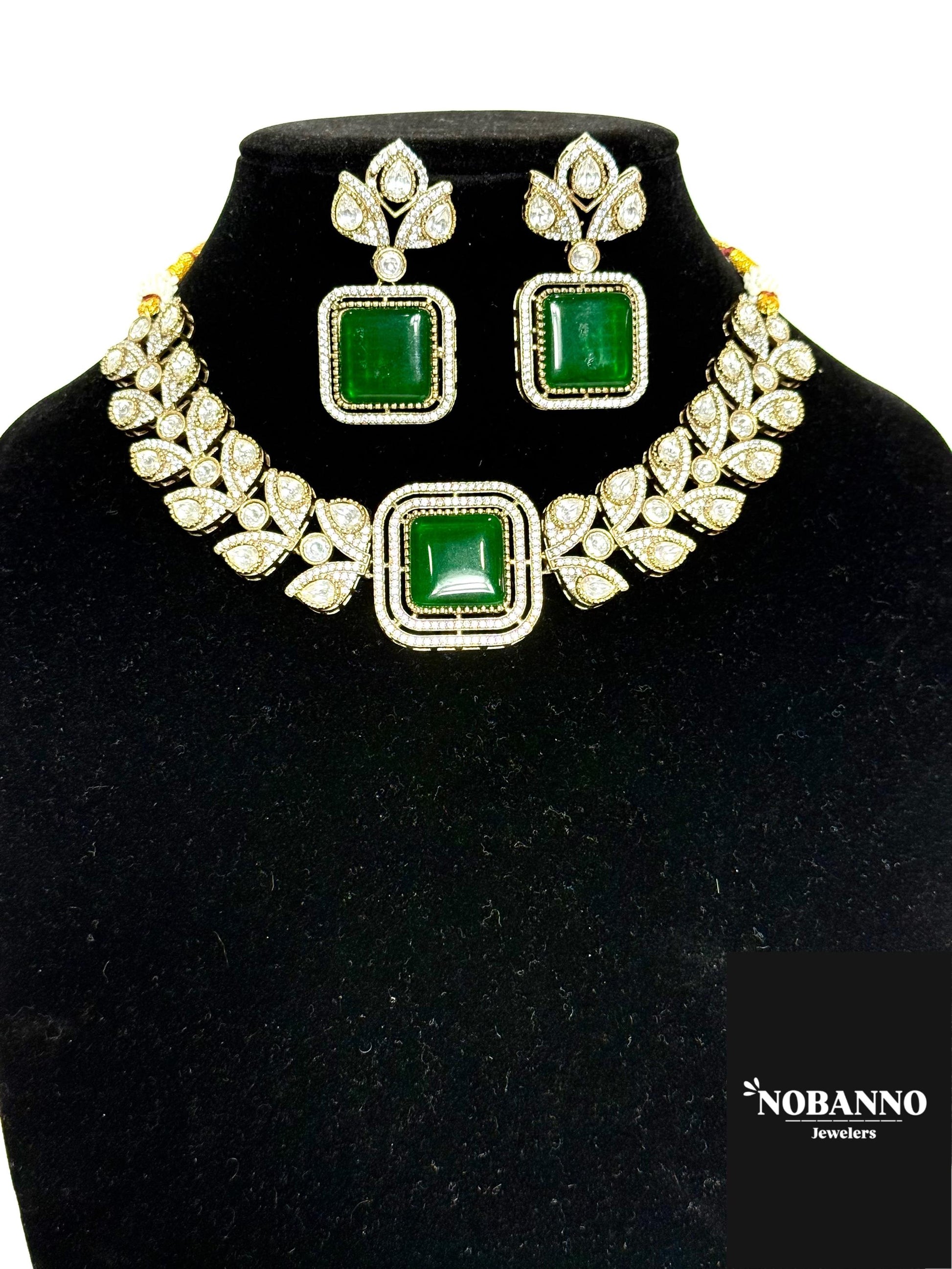 Premium Quality Moissanite Kundan Victorian Polished Jewelry Set/Indian Jewellery/ kundan jewellery/High quality stone choker set.