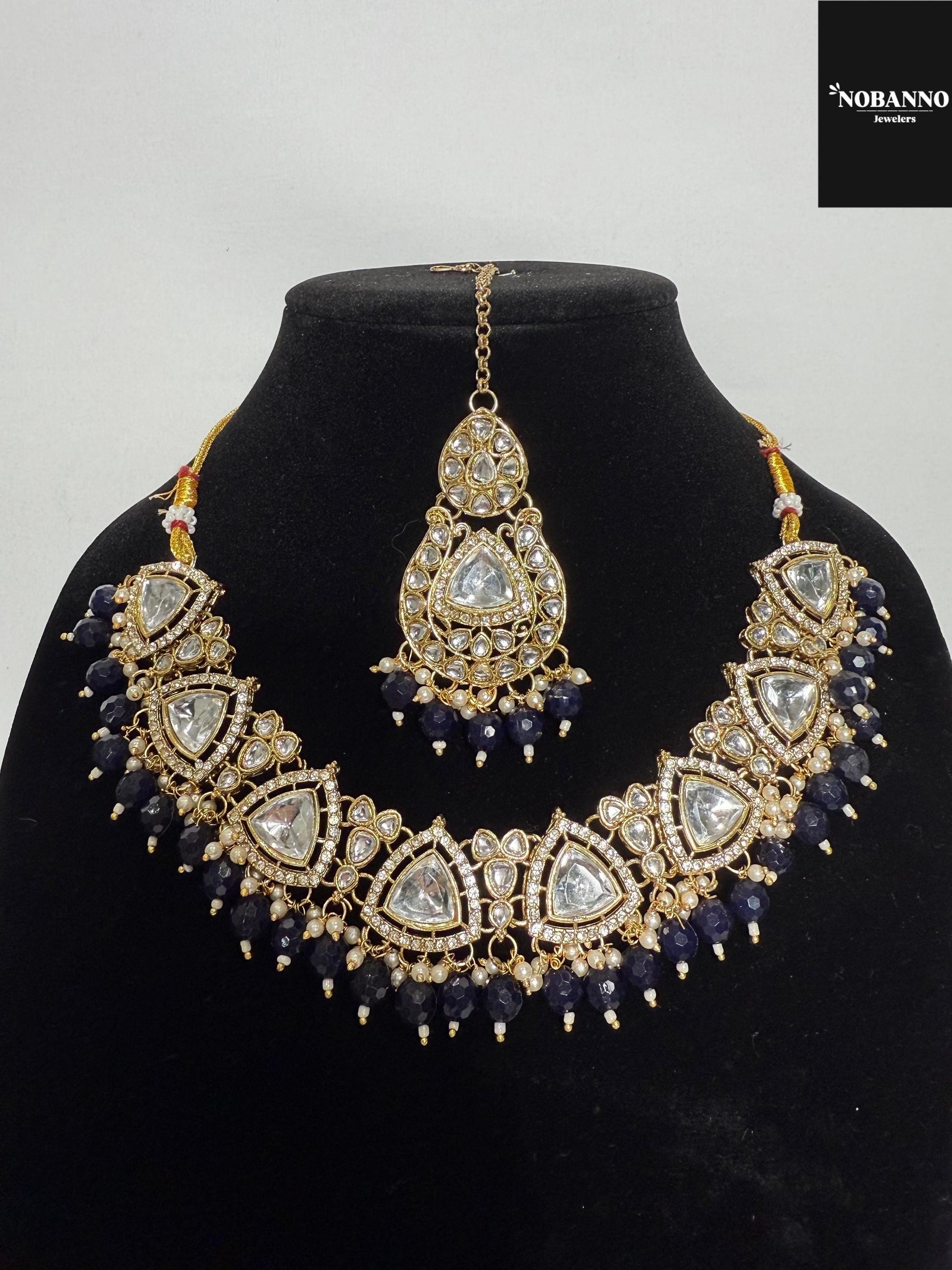 Pristine Handcrafted  Kundan Necklace set/Indian  Jewelry Set/ High Quality Kundan 4 Piece Set