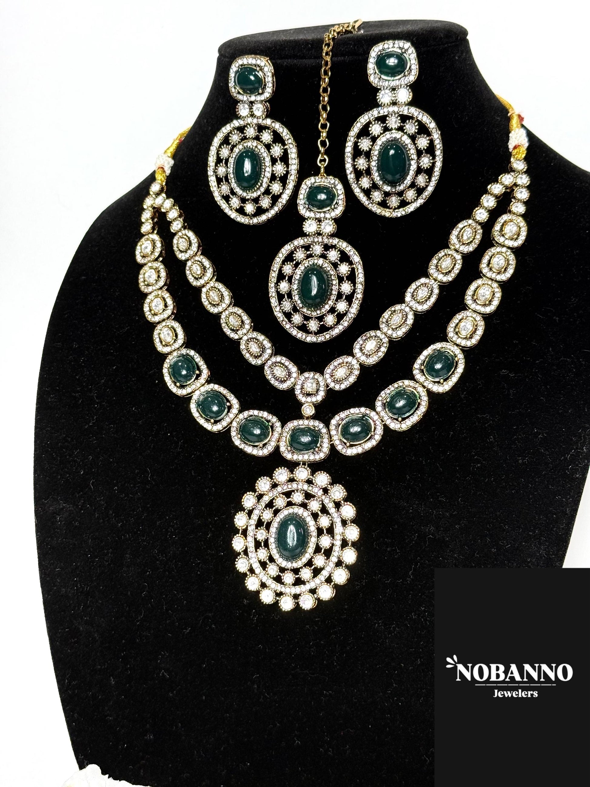 Premium Quality Victorian Polished long necklace Set/Indian Jewellery/ Victorian jewellery.