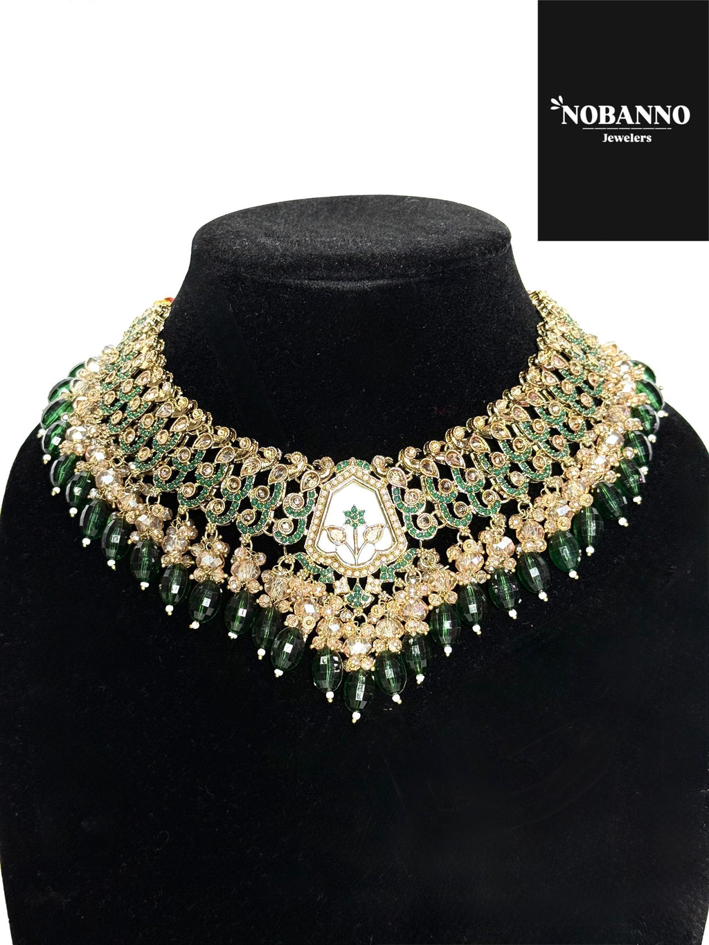 Pristine Handcrafted  Polki Kundan Necklace  set/Indian Jewelry Set/ High Quality Kundan Polki 4 Piece Set.