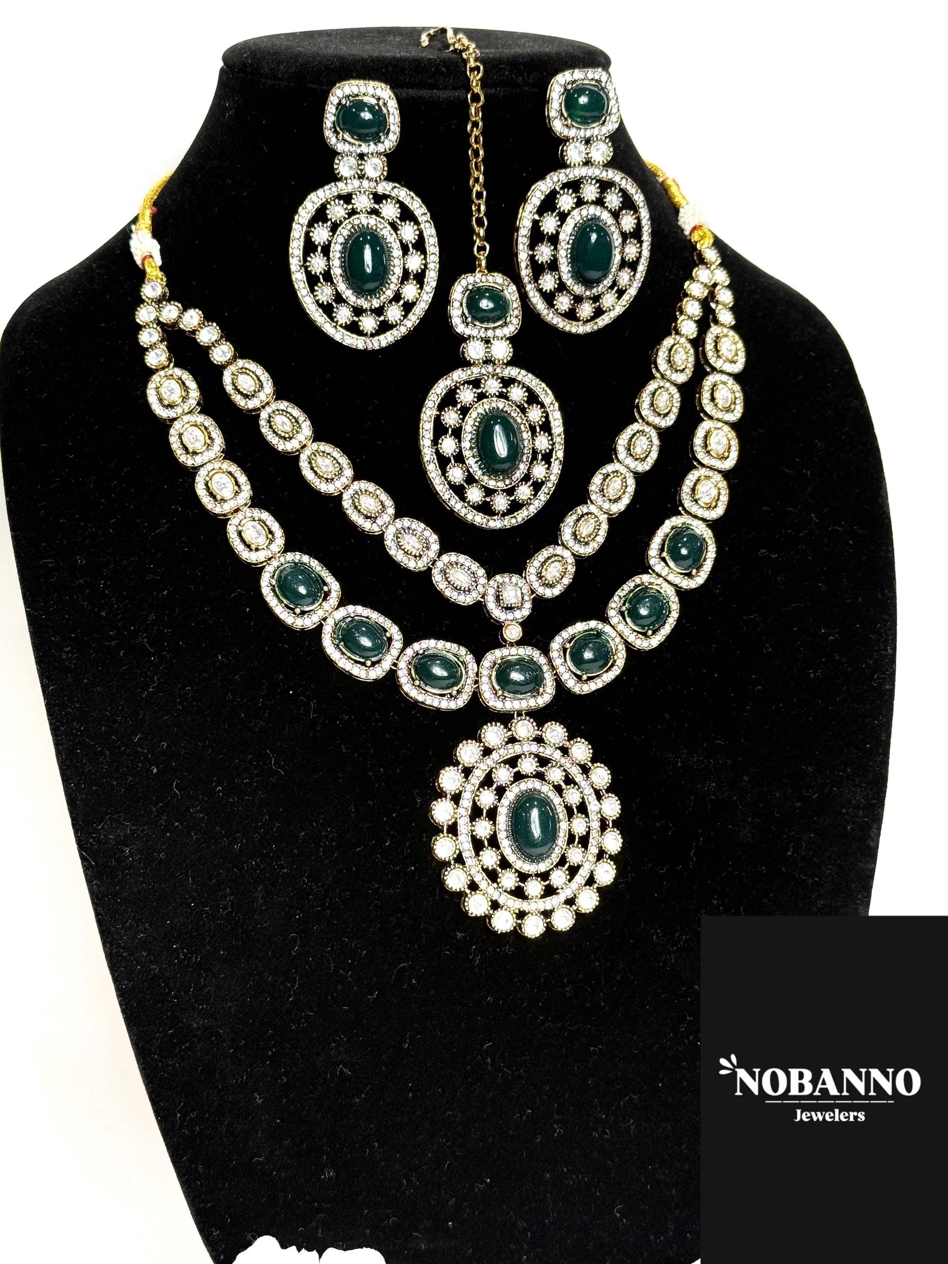 Premium Quality Victorian Polished long necklace Set/Indian Jewellery/ Victorian jewellery.
