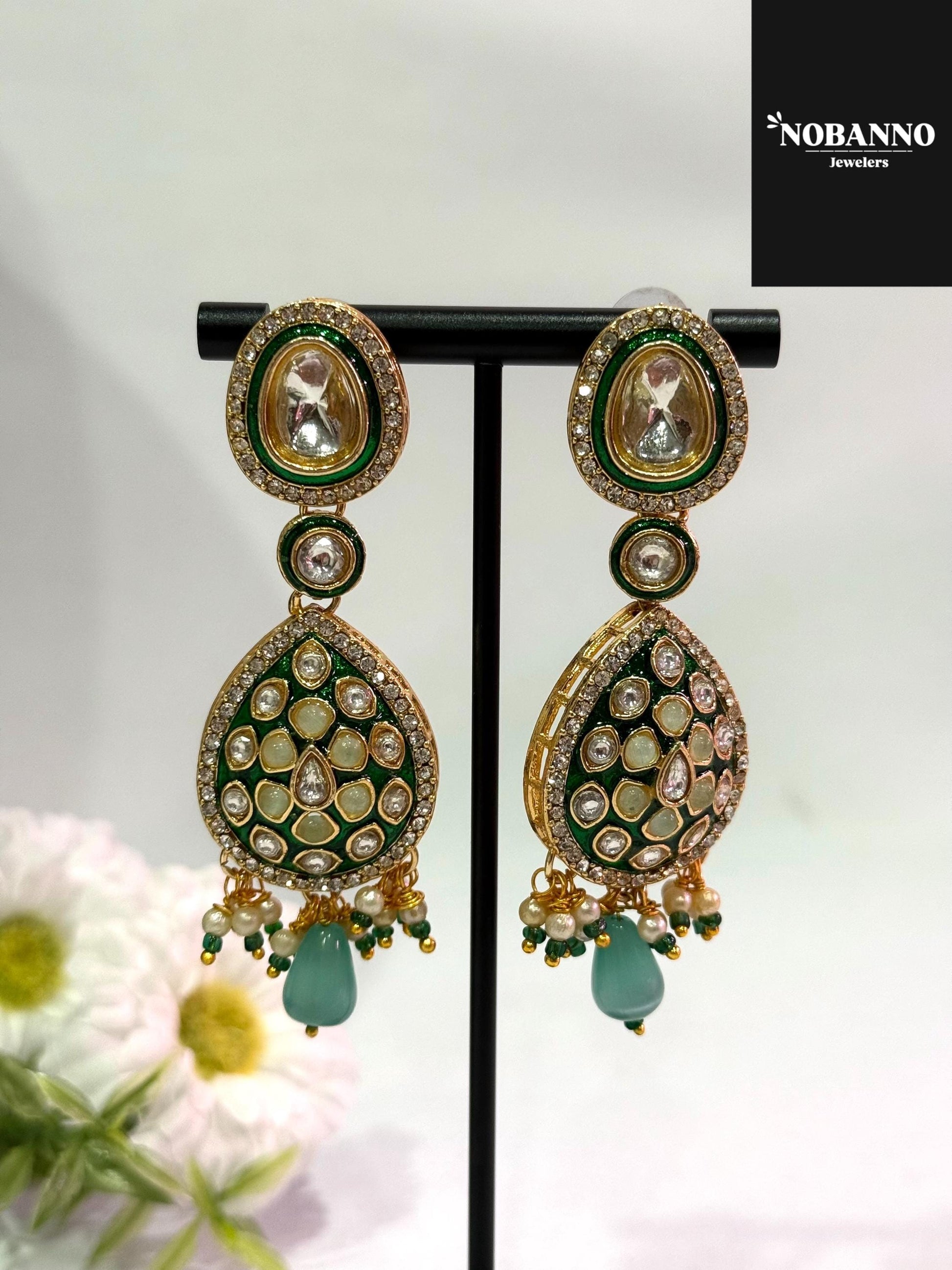 Pristine Handcrafted Minakari Kundan Necklace set/Indian  Jewelry Set/ High Quality Kundan 4 Piece Set