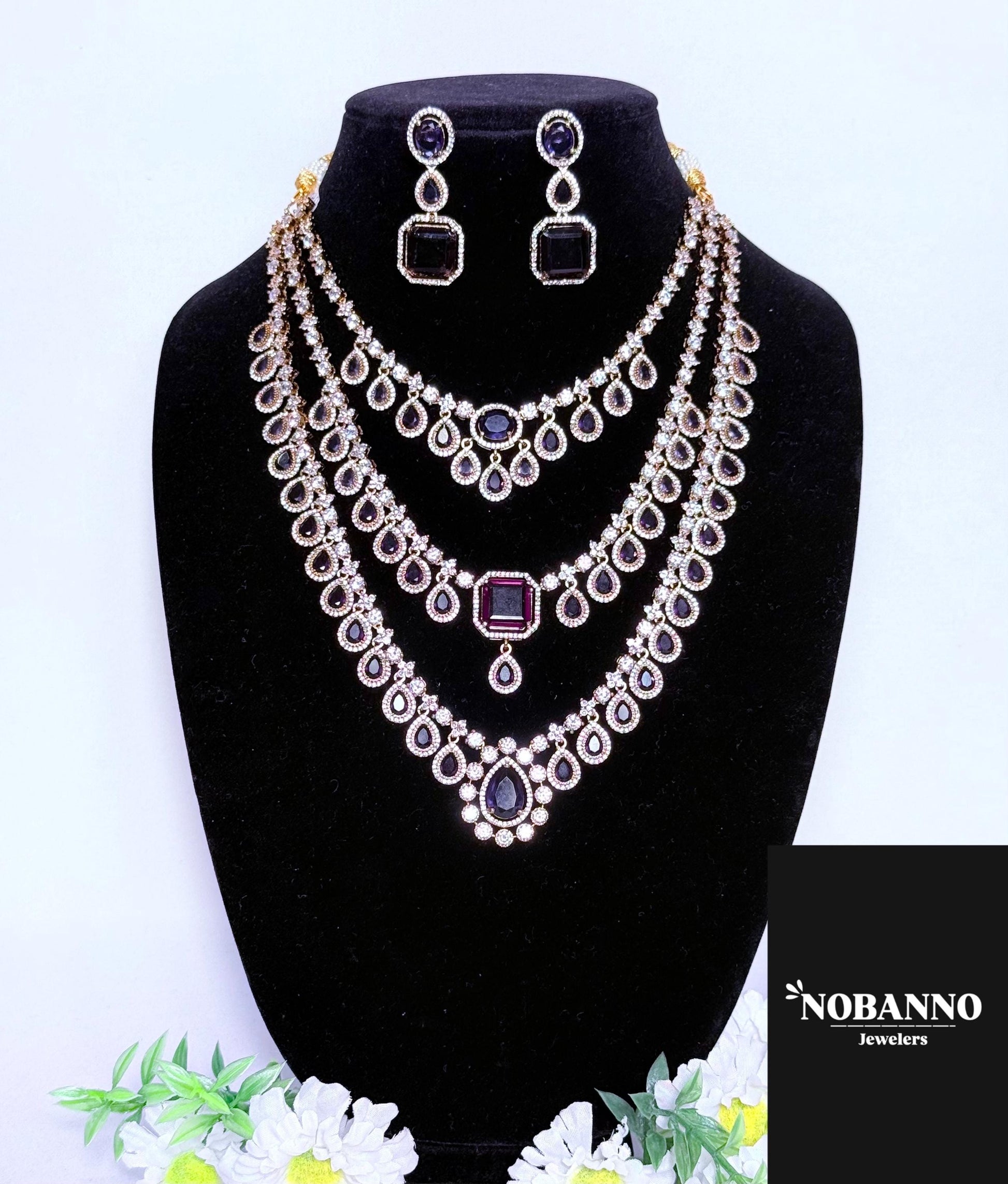 Premium Quality Moissanite Polki Victorian Polished Jewelry Set/Indian Jewellery/ kundan jewellery/High quality necklace set.