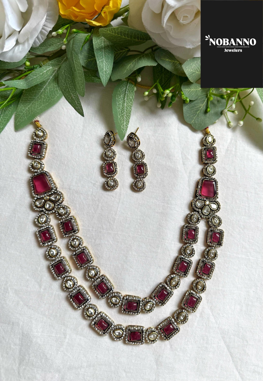Premium Quality Victorian Polished long necklace Set/Indian Jewellery/ Victorian jewellery.