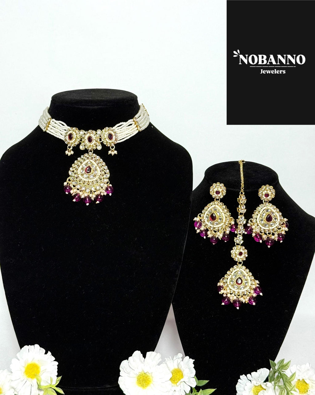 Handcrafted Kundan Choker set/Indian  Jewelry Set/ High Quality Kundan 4 Piece Set.