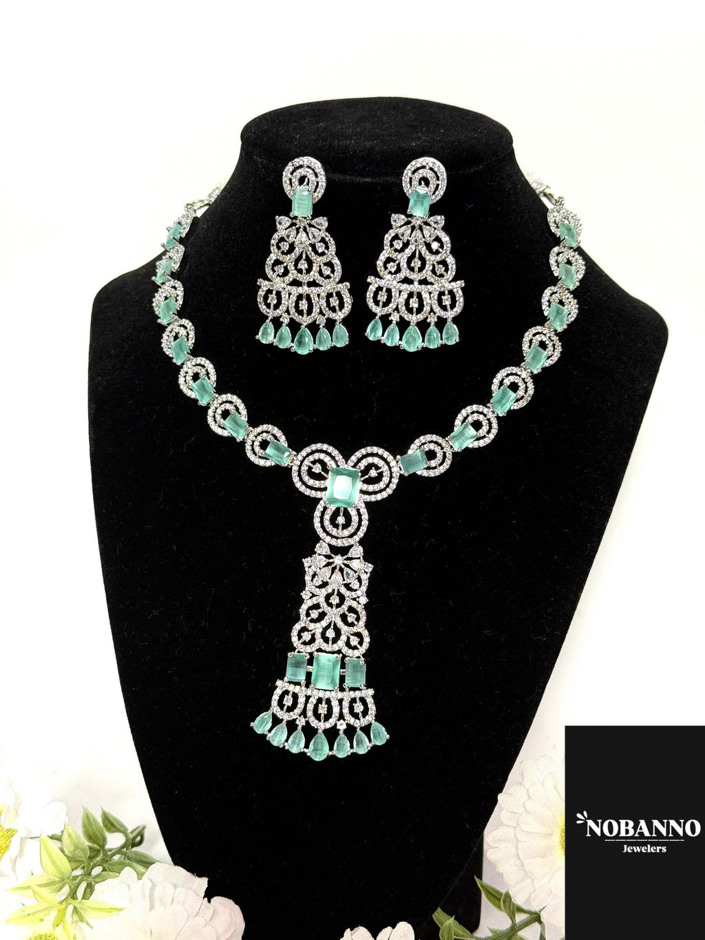 Pristine Handcrafted American diamond set/ necklace set /AD jewelry/Indian Jewelry Set
